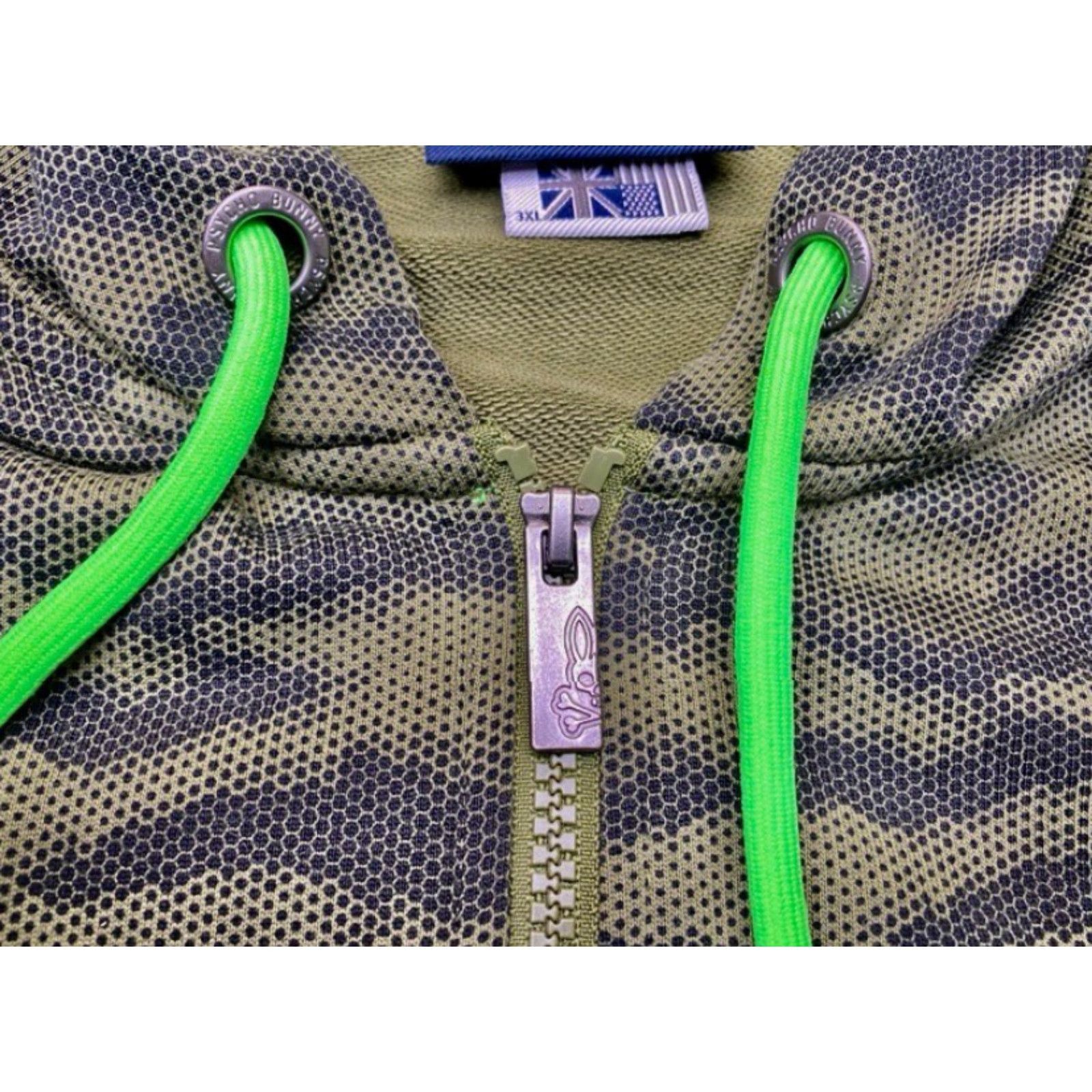 Psycho Bunny Psycho Bunny Rockaway Camo Print Full Zip Up Hoodie Mens Green 3XL Size US XXL / EU 58 / 5 - 7 Thumbnail