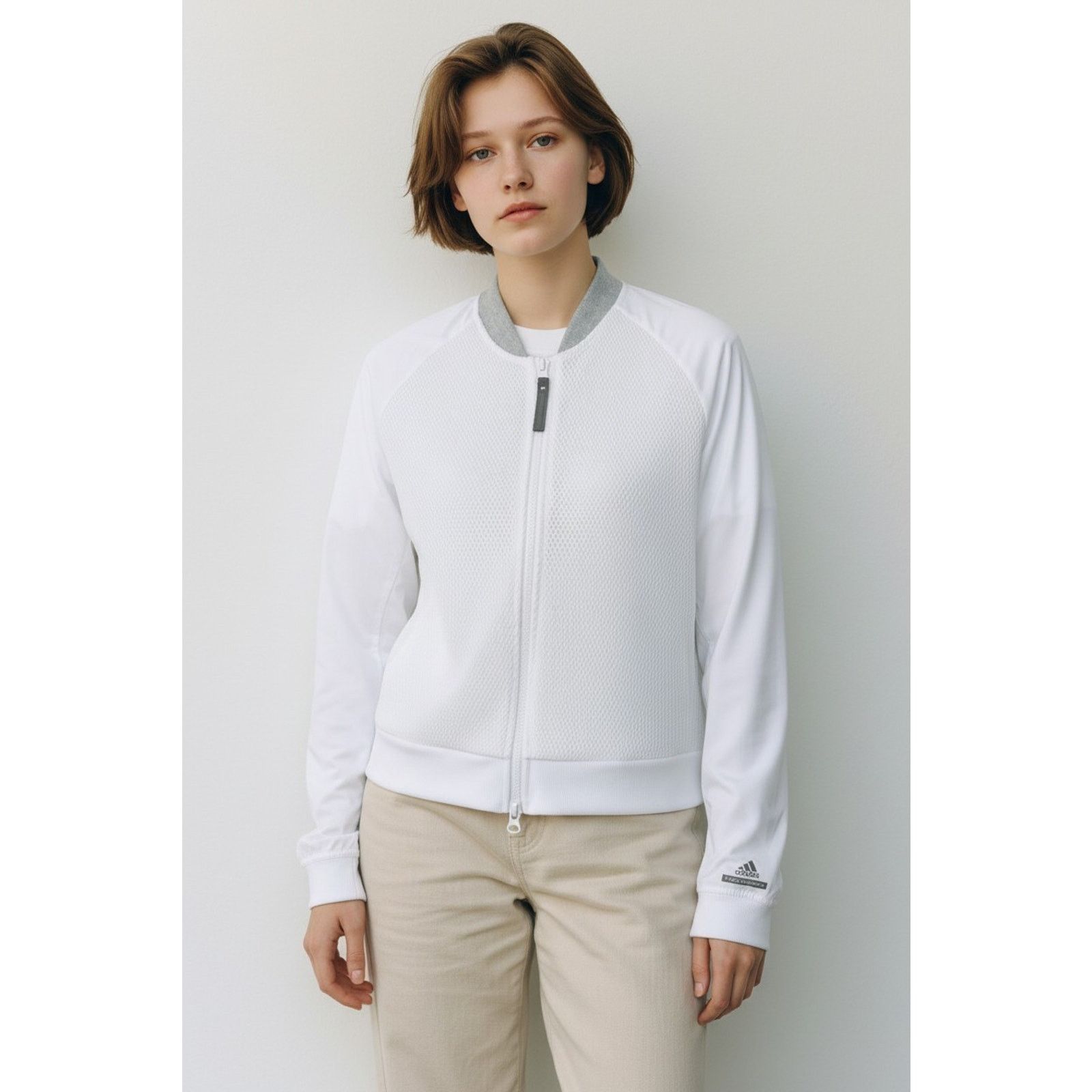 Adidas NEW ADIDAS X STELLA McCARTNEY White Mash Bomber Jacket Sz M Size M / US 6-8 / IT 42-44 - 1 Thumbnail