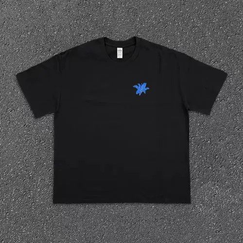 Vintage Street Blue Floral Print Short Sleeve T Shirt Black Size US S / EU 44-46 / 1 - 2 Thumbnail