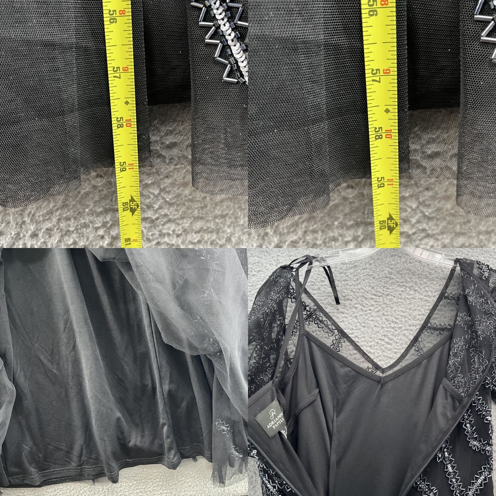 Adrianna Papell Adrianna Papell Mermaid Dress Women Black Short Sleeve V-Neck Beaded Embroidered Rhinestone Sequin Gown Party Formal Wedding 0 M Size M / US 6-8 / IT 42-44 - 8 Thumbnail