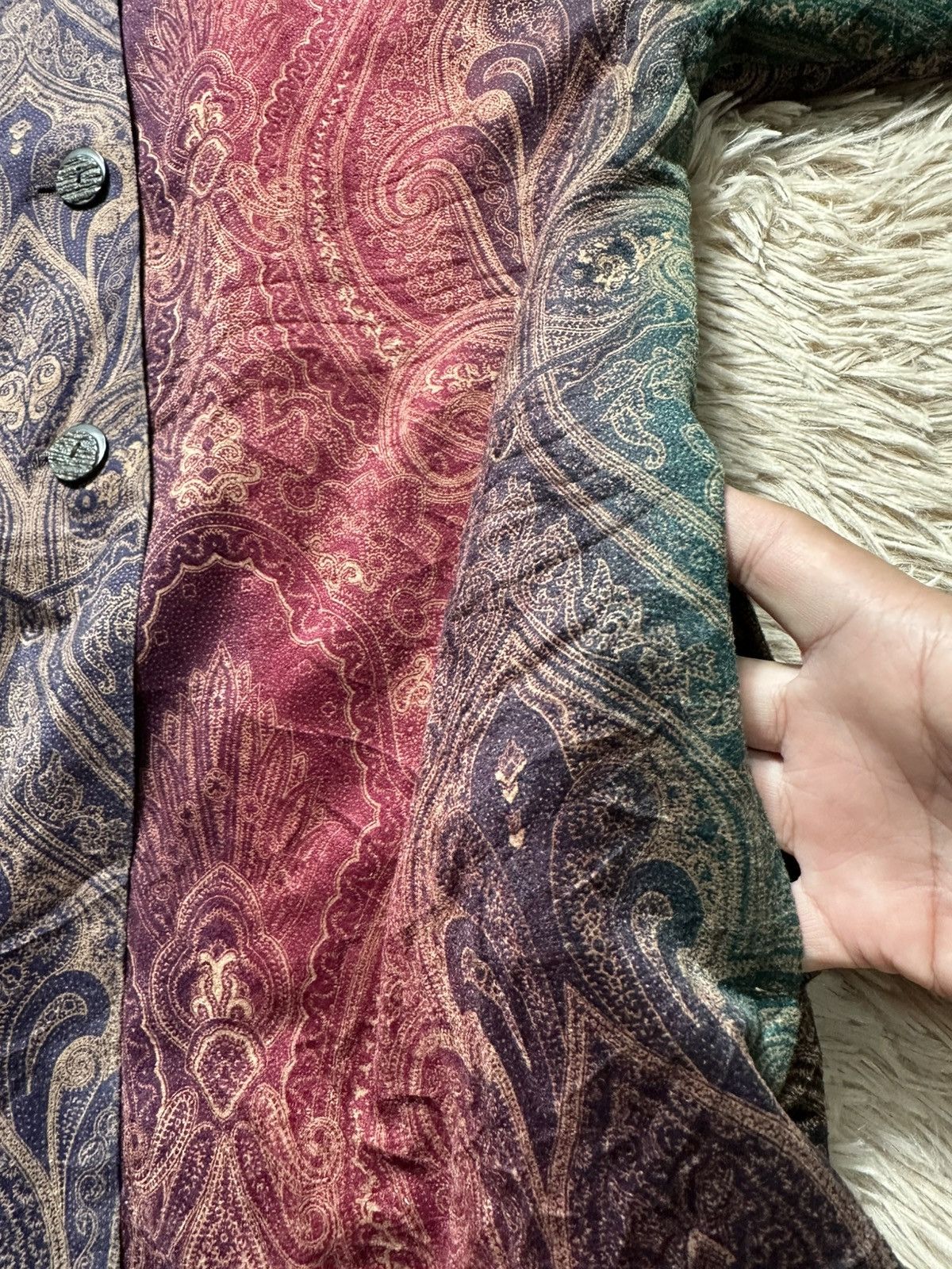 Japanese Brand Bern Paisley Pattern Size L / US 10 / IT 46 - 7 Thumbnail