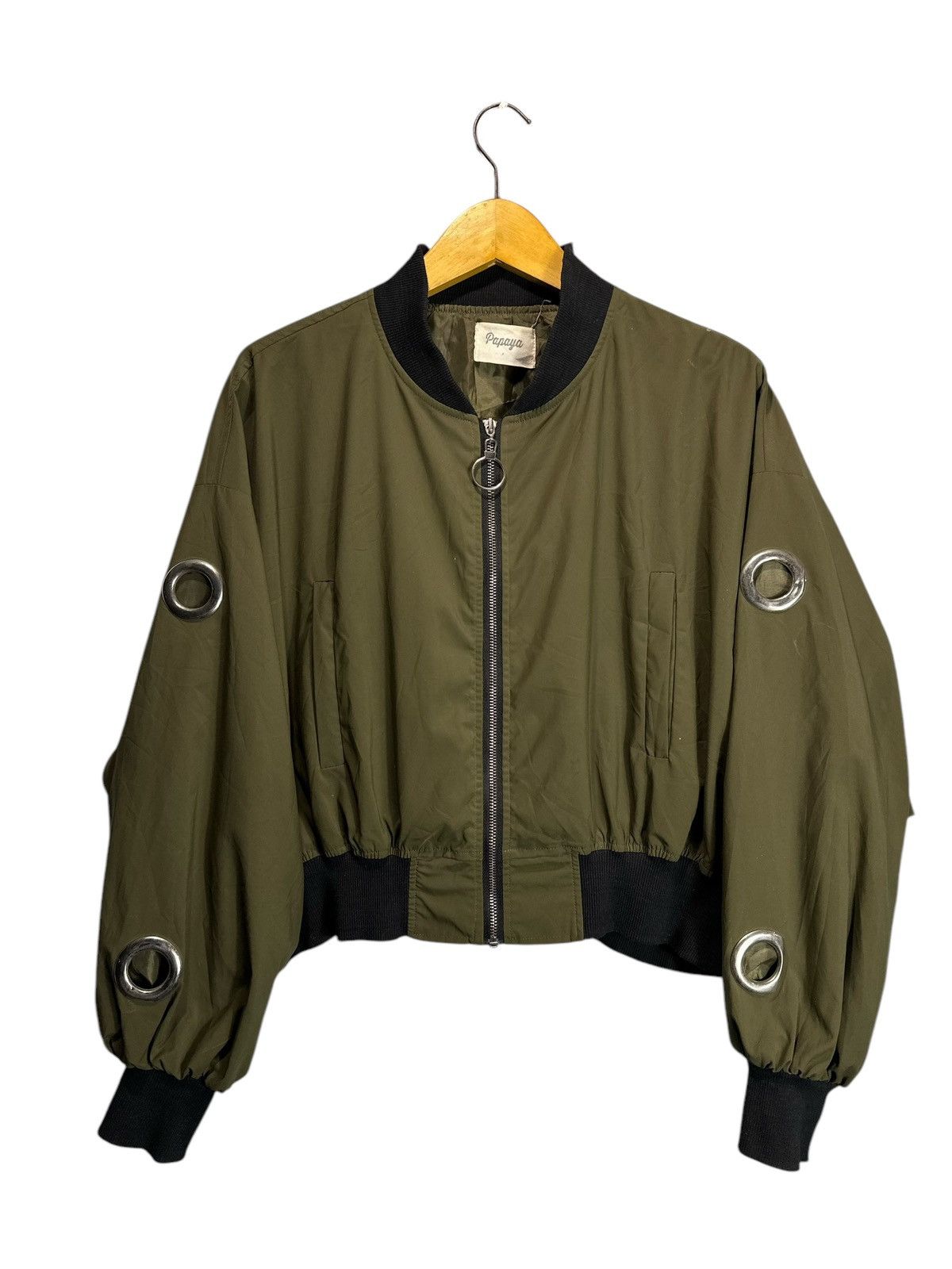 If Six Was Nine PAPAYA CROPPED BOMBER JACKET STUDDED IFSIXWASNINE LGB STYLE Size US XL / EU 56 / 4 - 1 Thumbnail