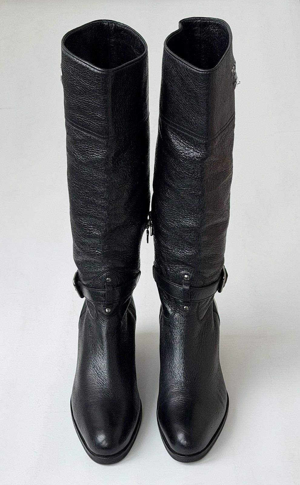 Prada *sz38.5* PRADA SS 2006 Logo Leather Boots Runway Biker shoes Size US 8.5 / IT 38.5 - 4 Thumbnail