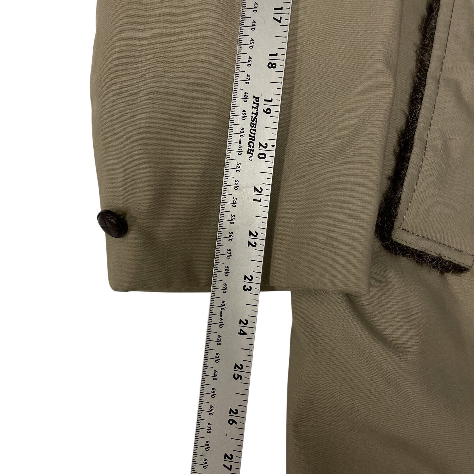 Sears Vtg Sears Khaki Car Coat Gray PILE Lapel FLEECE Lined Jacket Size US L / EU 52-54 / 3 - 6 Thumbnail