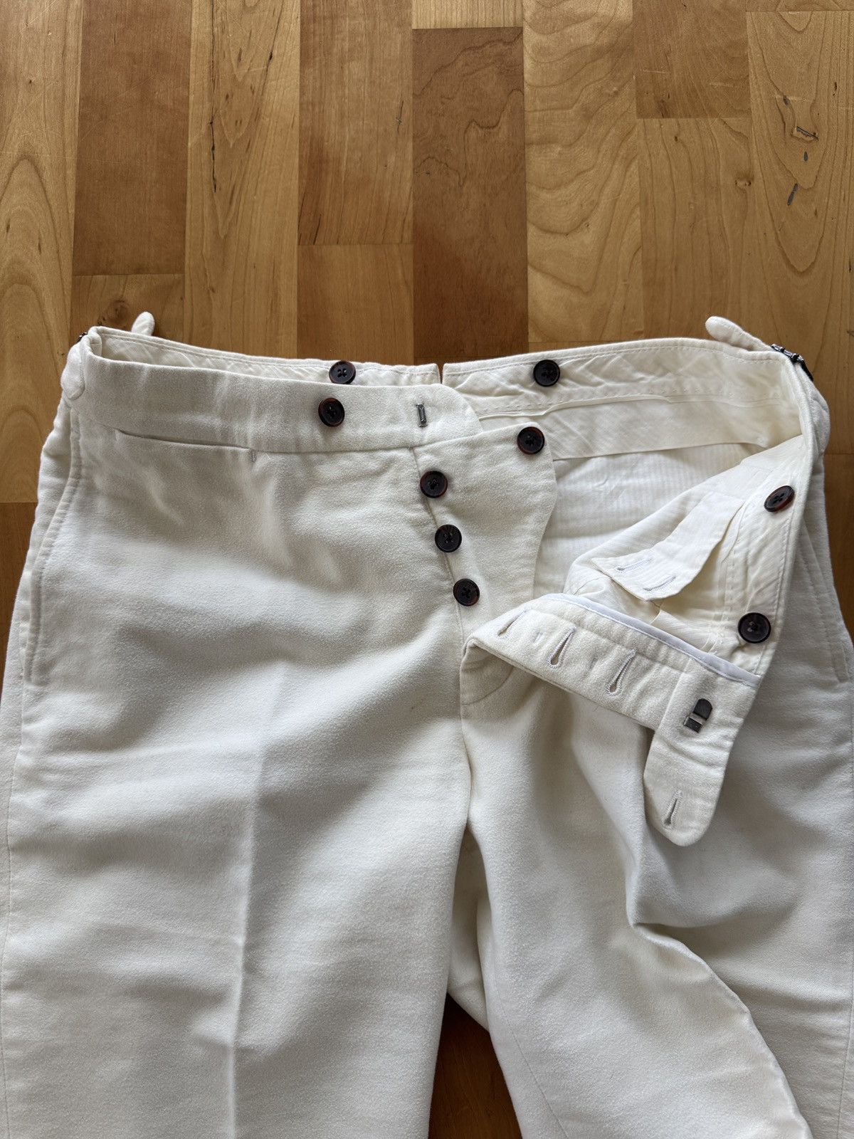 Suitsupply Suitsupply Cream Flannel Trousers Size 30 Size 36R - 7 Thumbnail