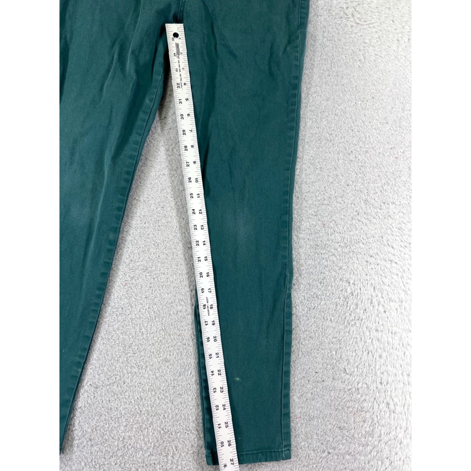 Vintage Bongo Jeans Jeans 29 Regular 29 Green Cotton Denim 5-Pocket Straight Rise Low Zip Fly Inseam 27 PantWomen 29x27 Size 29" - 7 Thumbnail