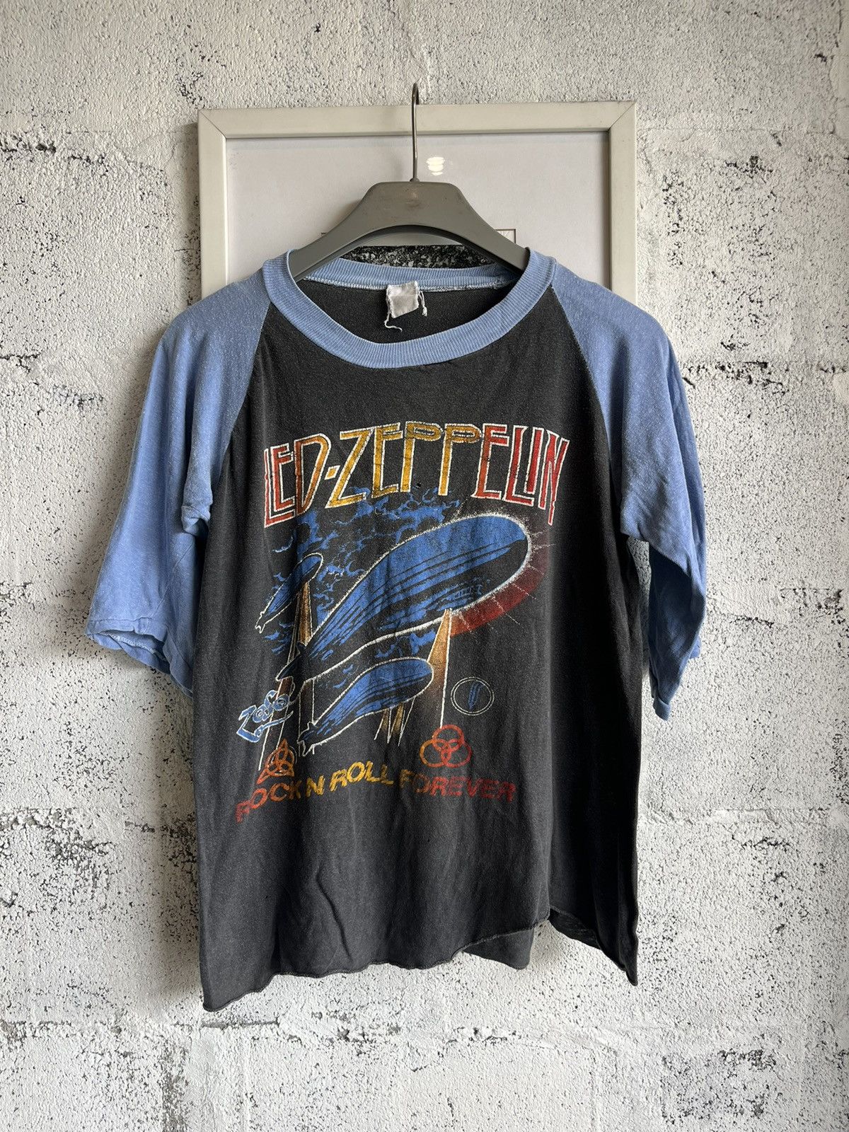 Band Tees × Led Zeppelin × Vintage Vintage LED-ZEPPELIN Rock N Roll Forever 80’s tshirt Size US M / EU 48-50 / 2 - 2 Thumbnail