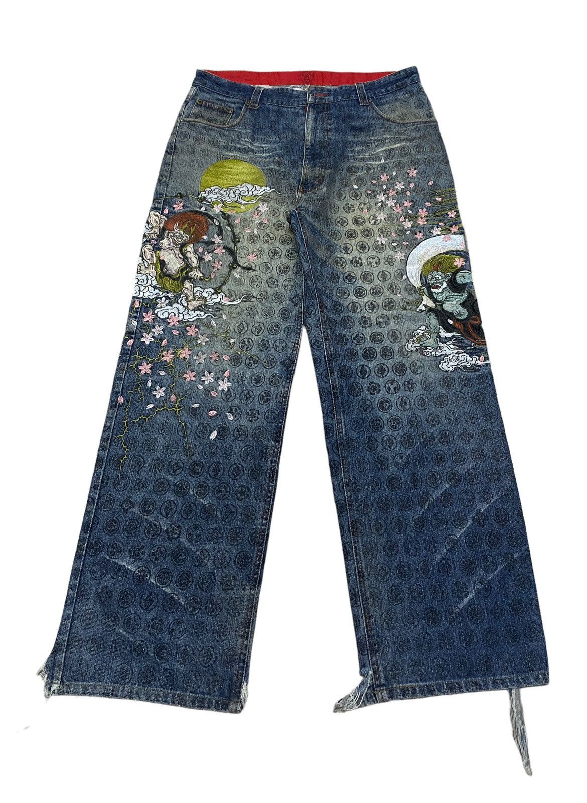 image of If Six Was Nine x Vintage Design Vintage Japanese Tradional Sukajan Jeans 1990S in Denim (Size 36)