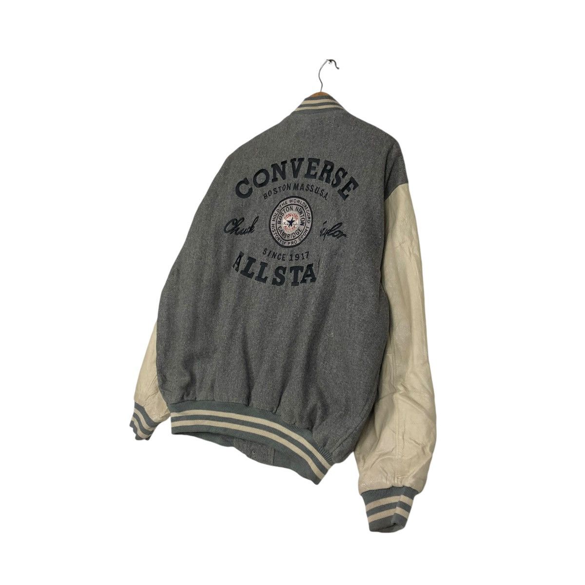 Japanese Brand 🔥VINTAGE JUMPER VARSITY LEATHER JACKET CONVERSE ALL STAR USA Size US L / EU 52-54 / 3 - 10 Thumbnail