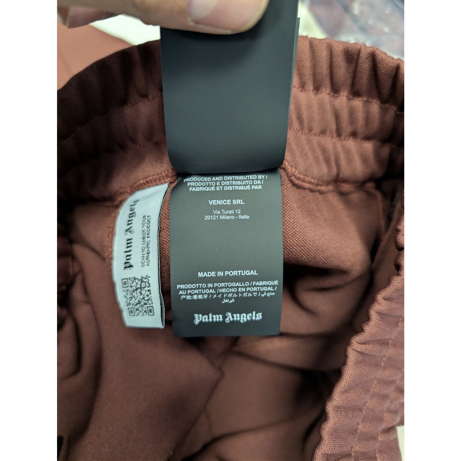 Palm Angels o1rshd1 Classic Logo Track Pants in Burgundy / Off White Size US 34 / EU 50 - 21 Thumbnail