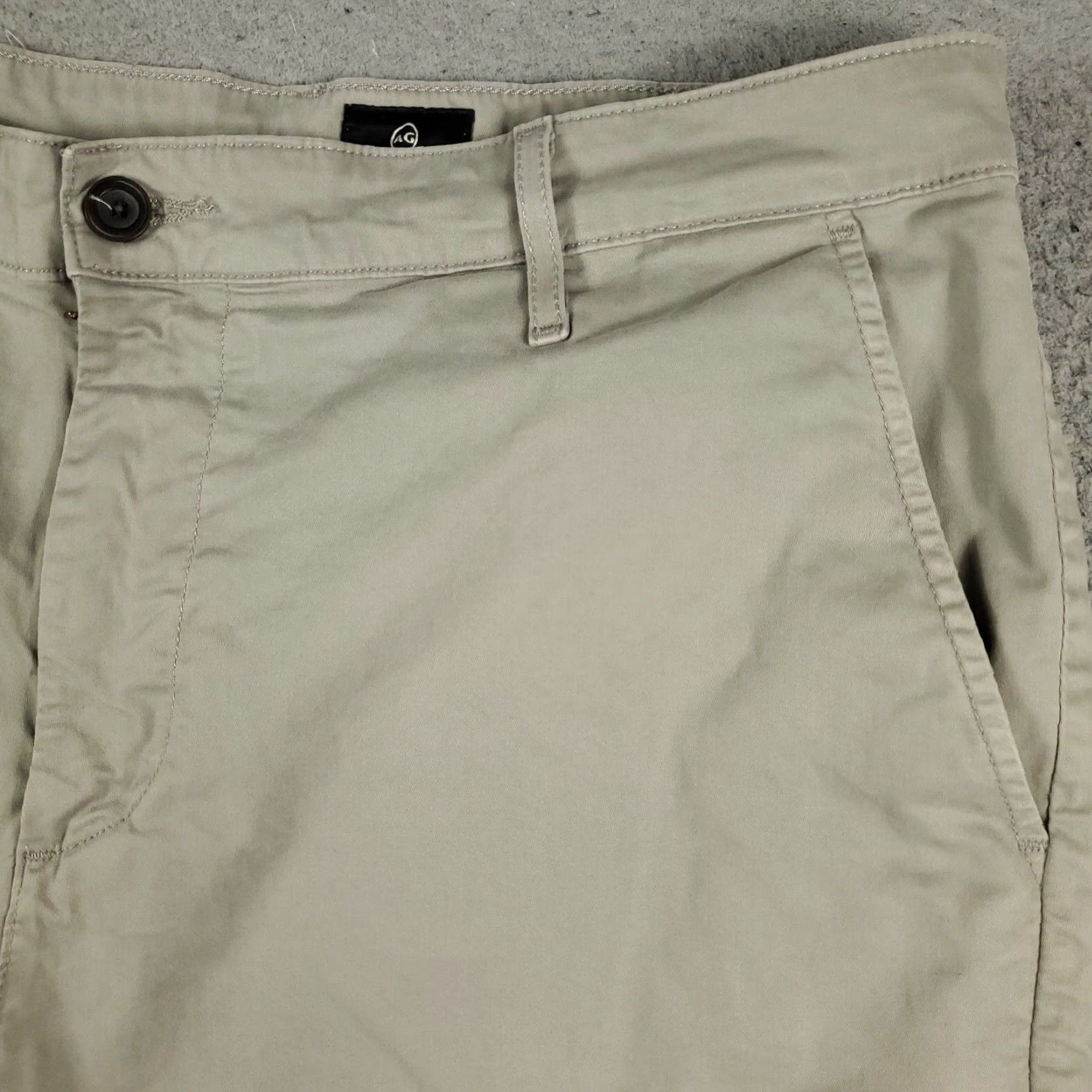 Vintage VINTAGE AG Adriano Goldschmied Shorts Mens Size 38 Chino Flat Front Beige Cotton Casual Size US 38 / EU 54 - 3 Thumbnail