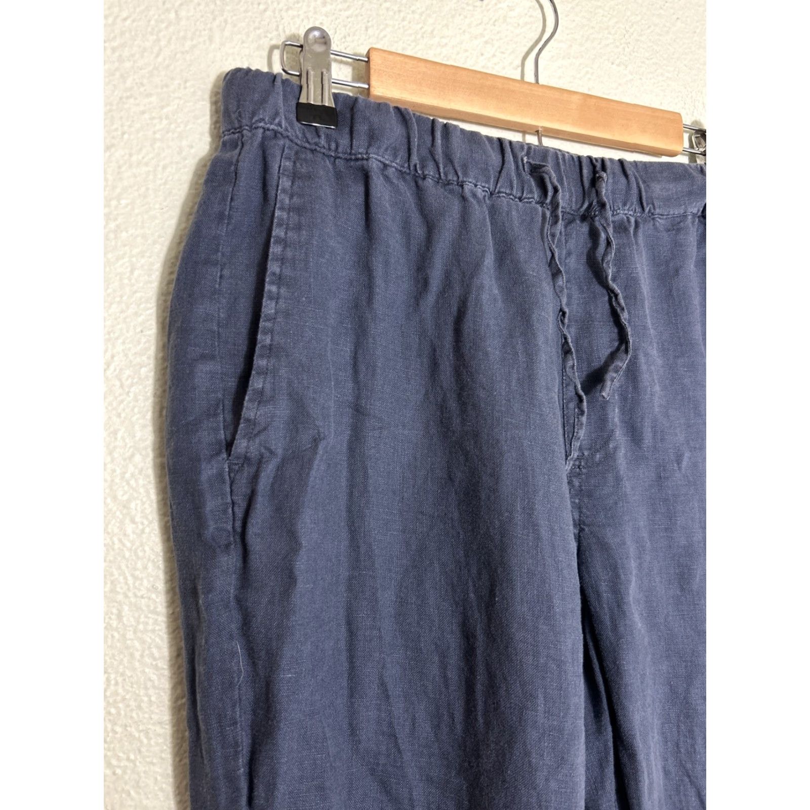 Saks Fifth Avenue VINTAGE Saks Fifth Avenue Womens Medium Blue Linen Joggers Drawstring 30x30 Size 32" / US 10 / IT 46 - 4 Thumbnail