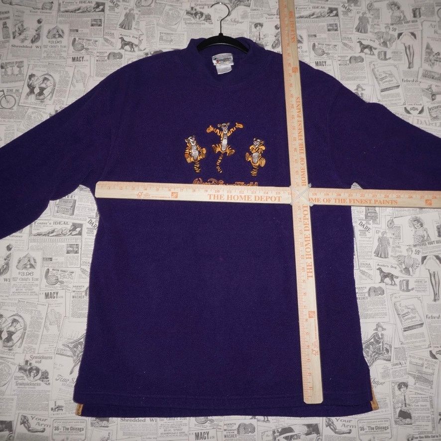 Disney Large -Vintage Y2K Disney Tigger embroider fleece sweatshirt Size US L / EU 52-54 / 3 - 4 Thumbnail