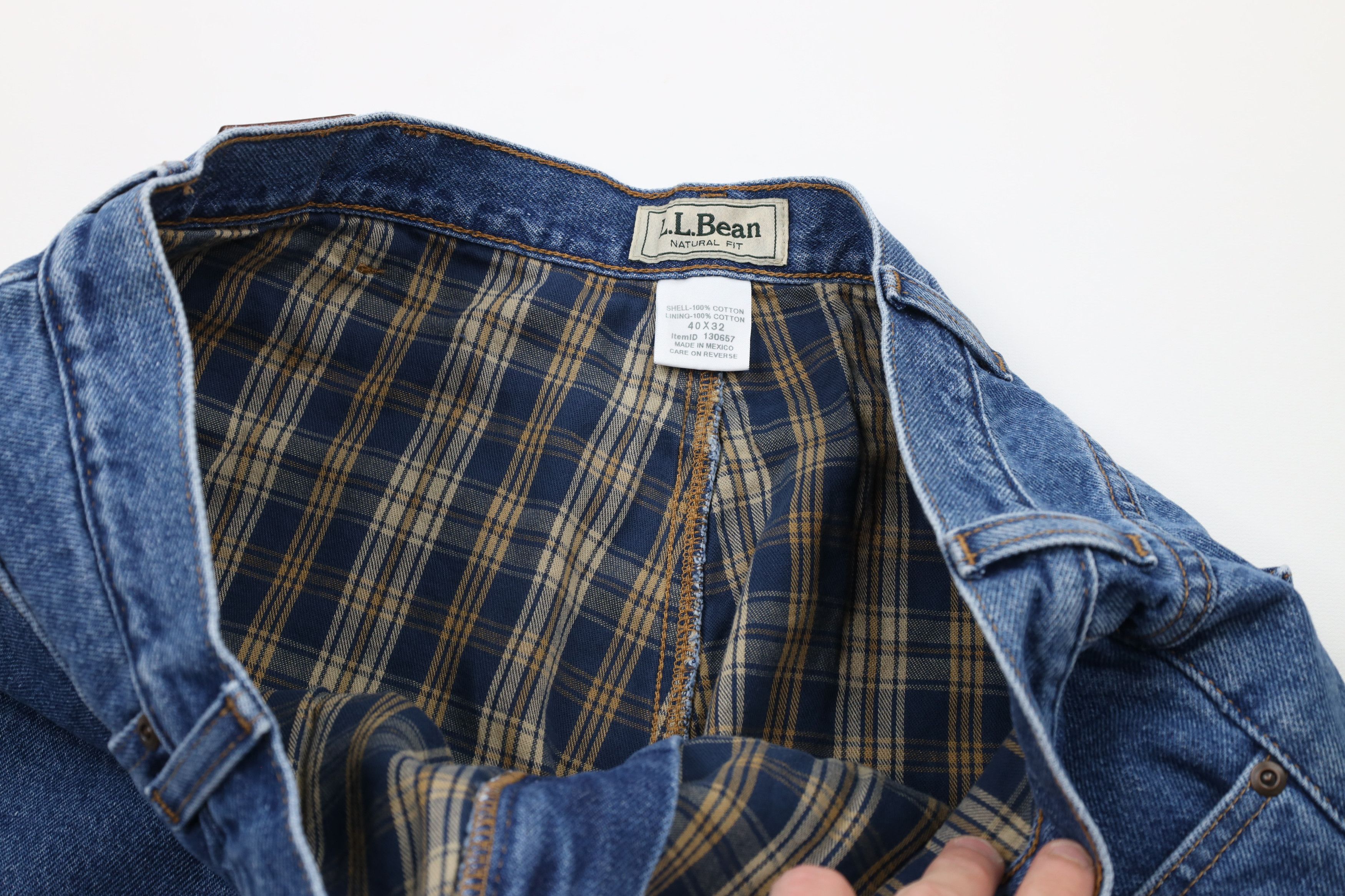 L.L. Bean × Vintage Vintage LL Bean Natural Fit Flannel Lined Denim Jeans Blue Size US 40 / EU 56 - 9 Thumbnail