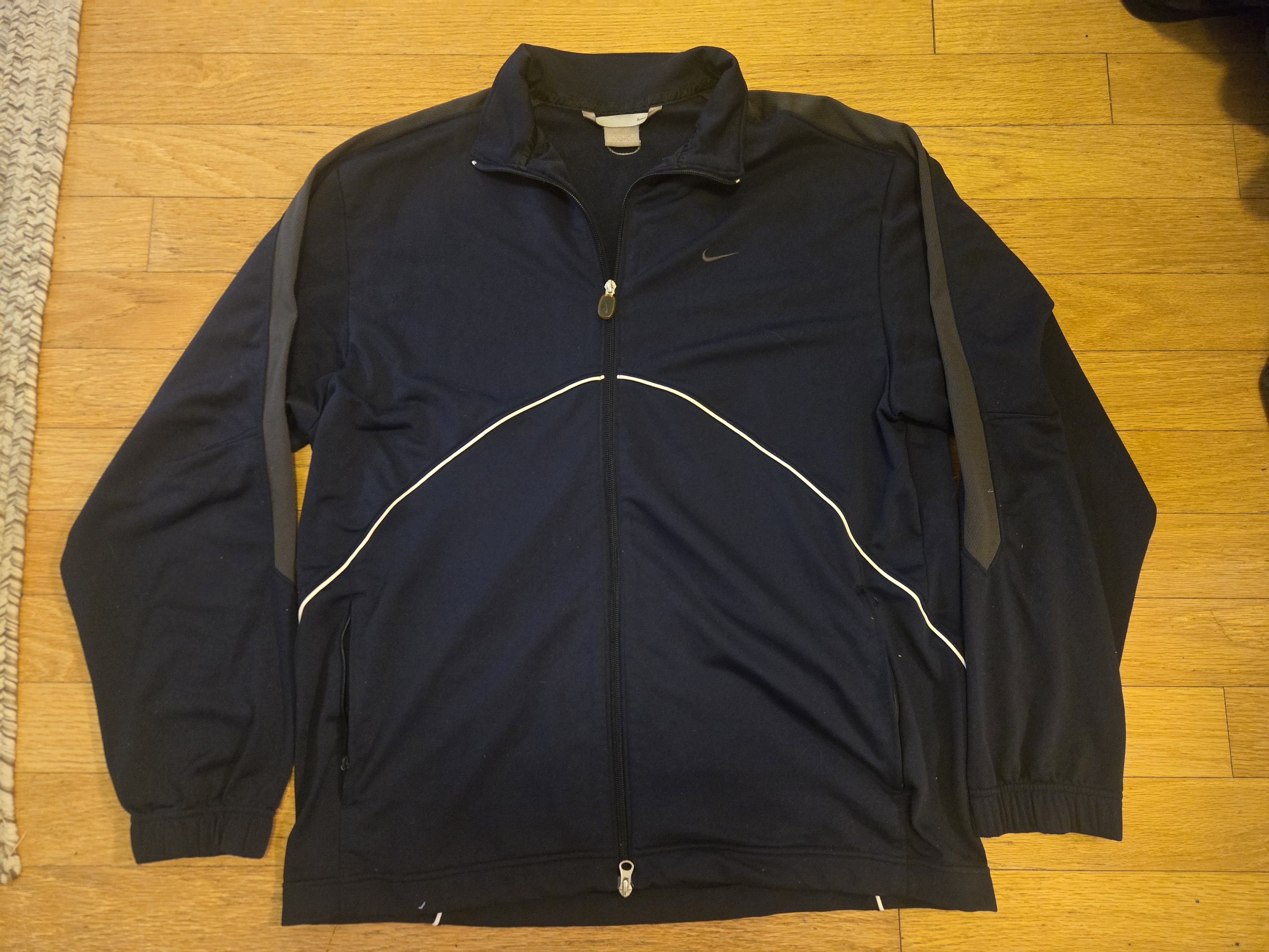 Nike Vintage Nike Track Jacket Mens XL Navy Blue Y2K Silver Tag Size US XL / EU 56 / 4 - 1 Thumbnail