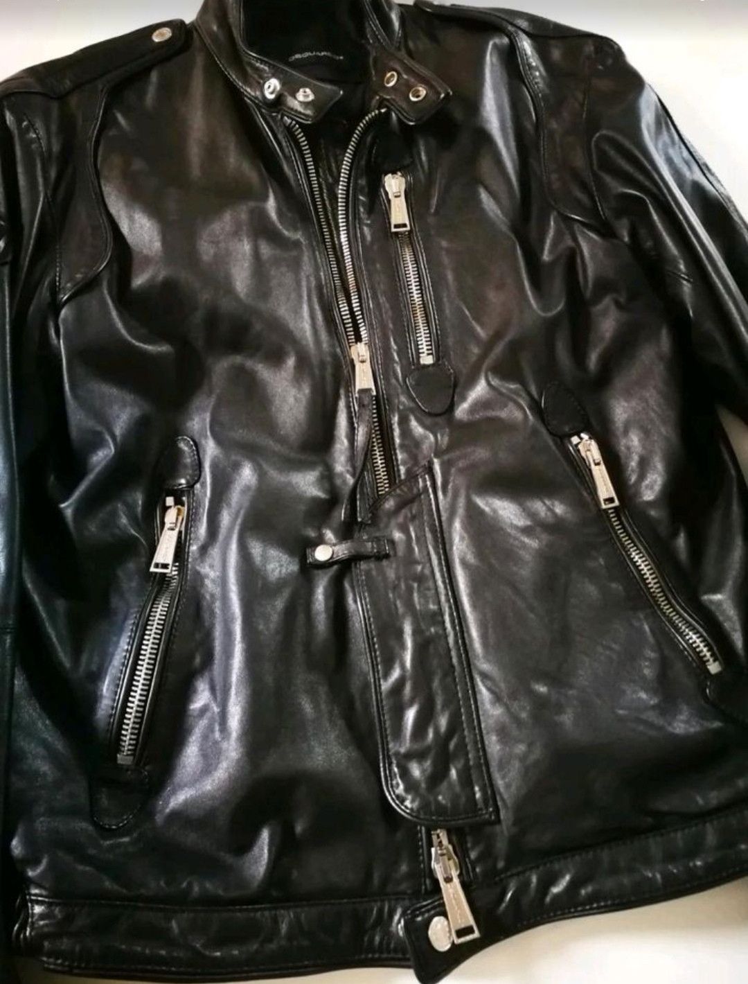 Dsquared2 ORIGINAL DSQUARED2 S/S 08 MOTORCYCLE BIKER LEATHER JACKET 52 Size US L / EU 52-54 / 3 - 10 Thumbnail