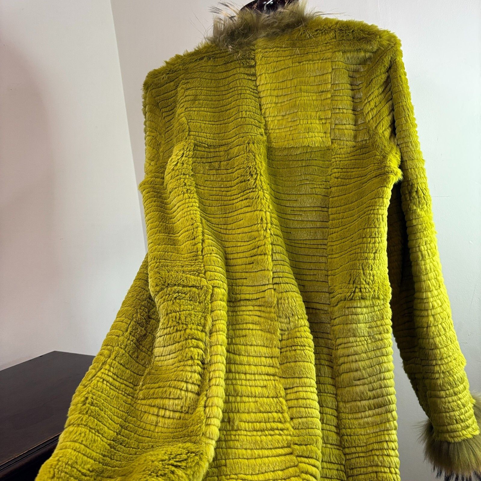 Other Rizal Reversible Fur Coat Olive Green 100% Rabbit Fox Fur & Size M / US 6-8 / IT 42-44 - 12 Thumbnail
