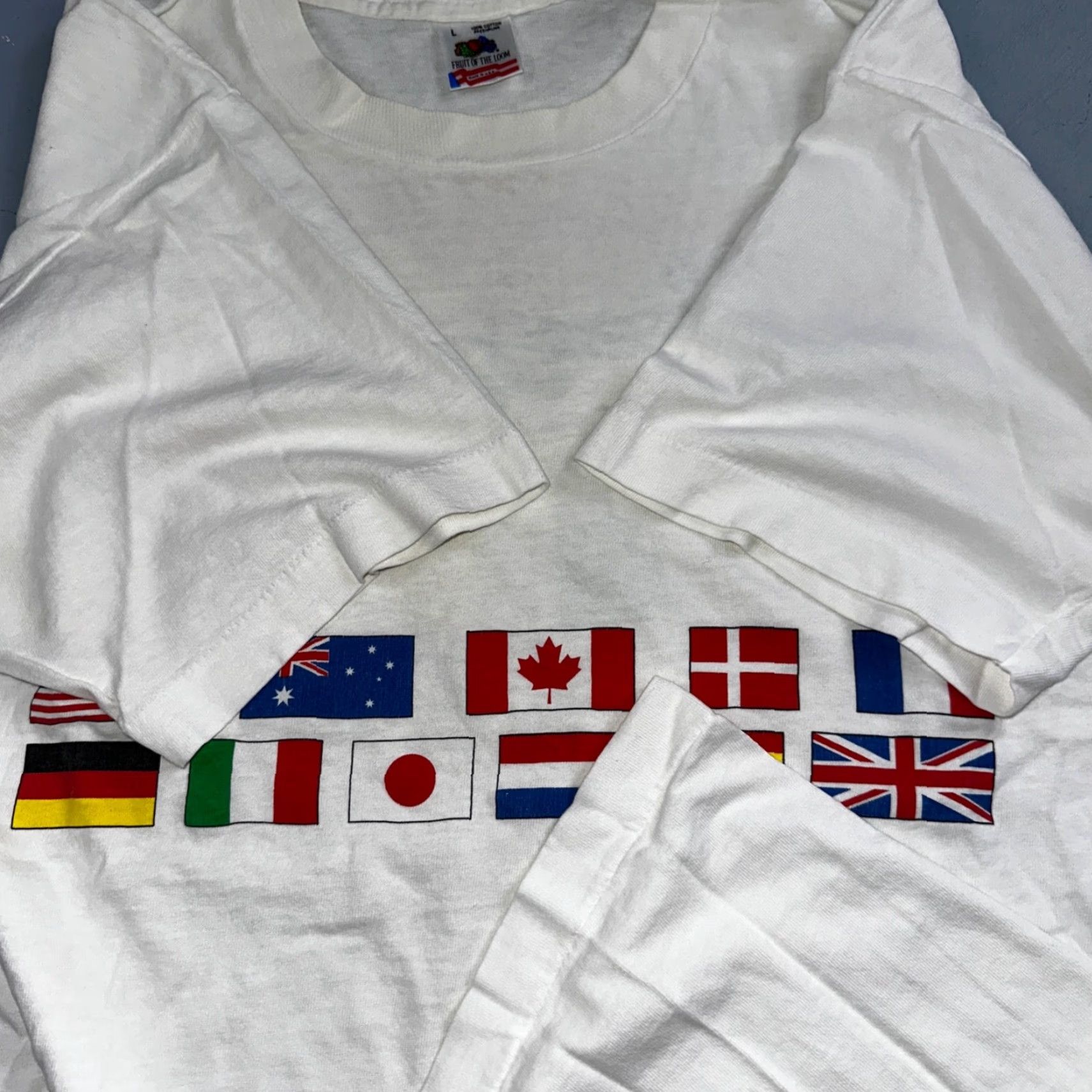 Fruit Of The Loom VINTAGE BMC Computer Software VTG T Shirt FOTL 90s Nerd Science PC Flags International Size US L / EU 52-54 / 3 - 6 Thumbnail