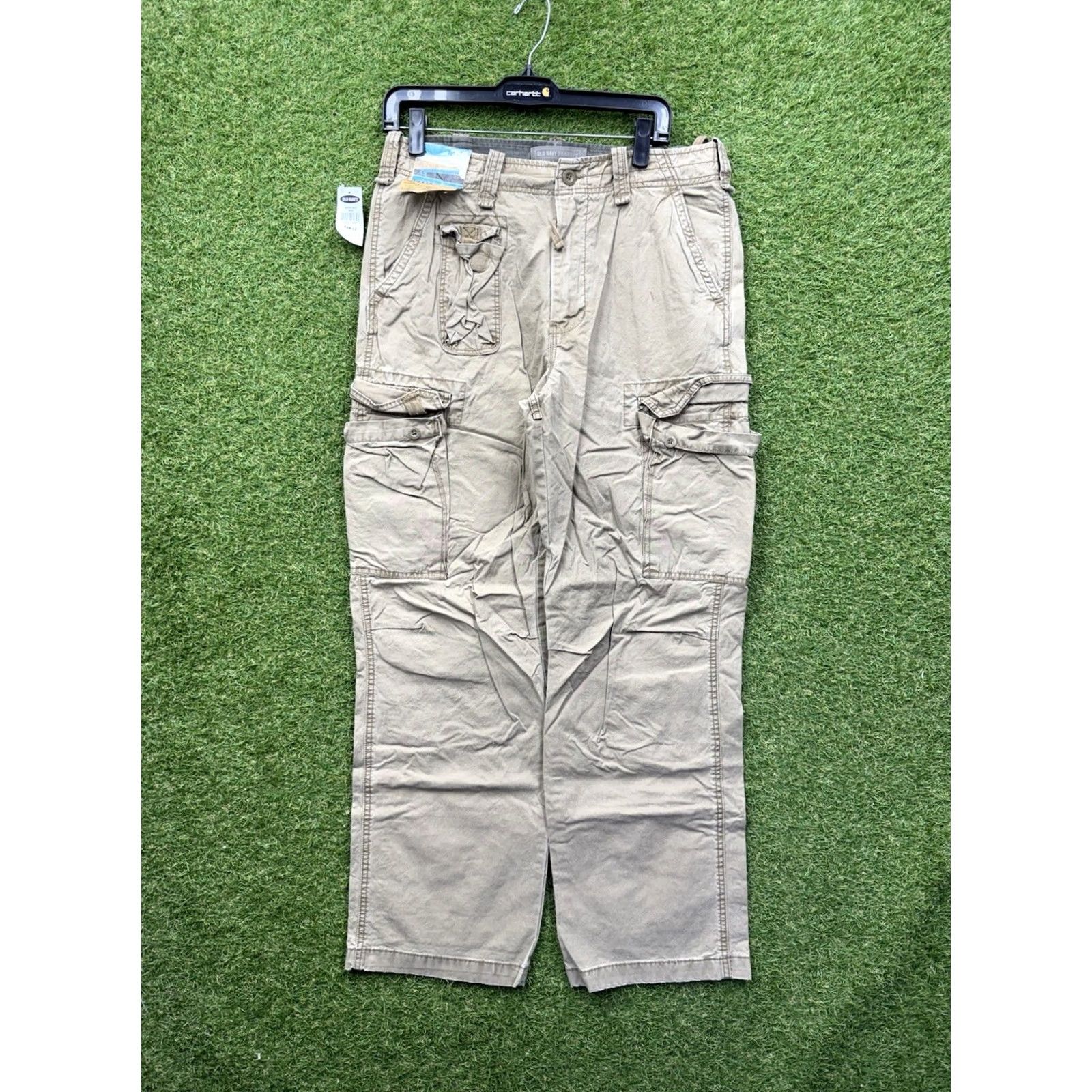 Old Navy Old Navy Cargo Pants Mens 32x32 Green Baggy Military Paratrooper Surplus Vintage Size US 33 - 2 Thumbnail