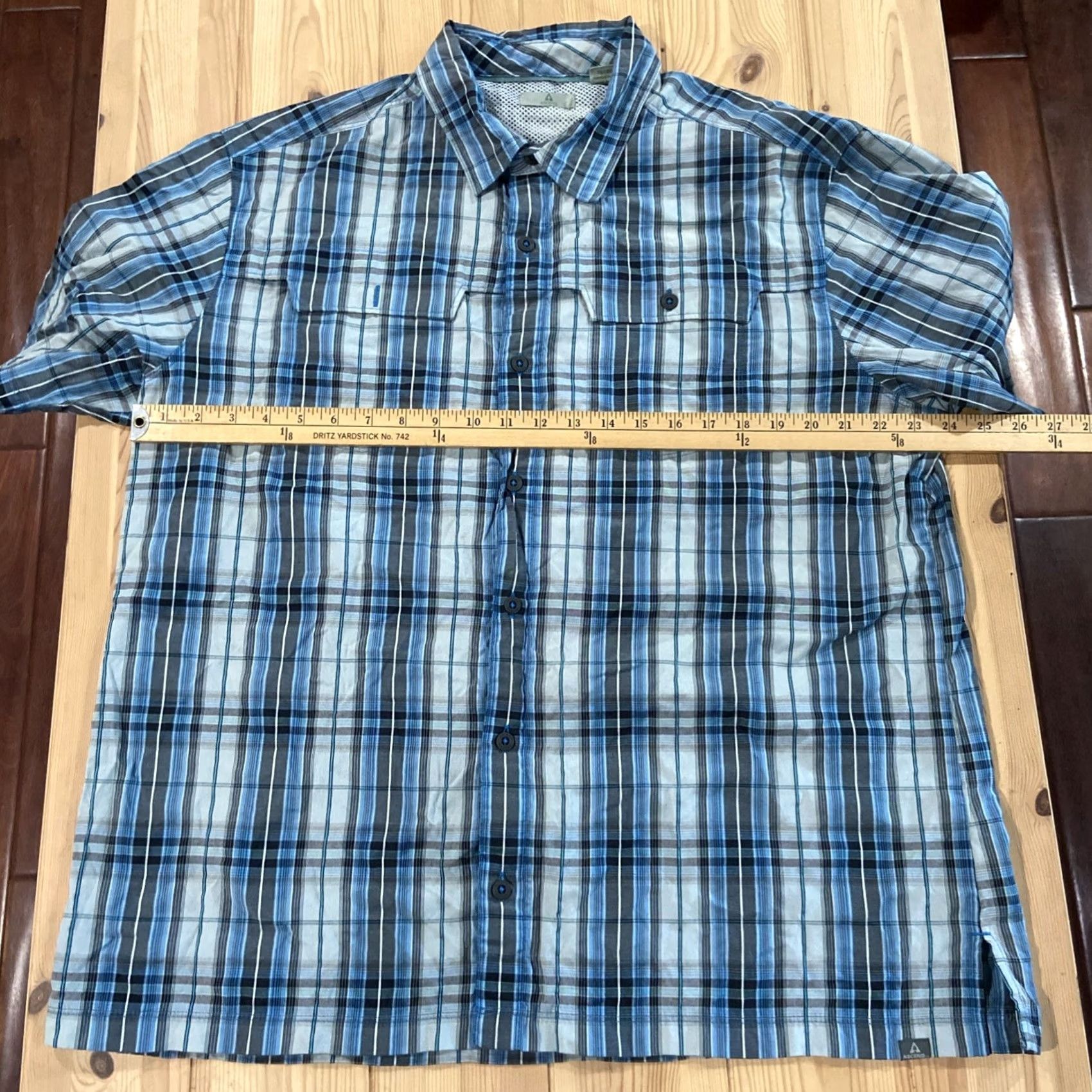 ASCENO ASCEND Men's Short Sleeve Plaid Button Up Shirt XL Cotton Polyester Blend Multicolor Plaid Button-Up Casual Travel Shirt Size US XL / EU 56 / 4 - 6 Thumbnail