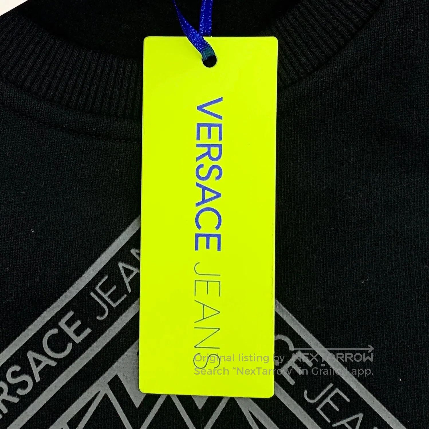 Versace Versace Black Logo Letter Pattern Print Cotton Round Neck Size US L / EU 52-54 / 3 - 9 Thumbnail