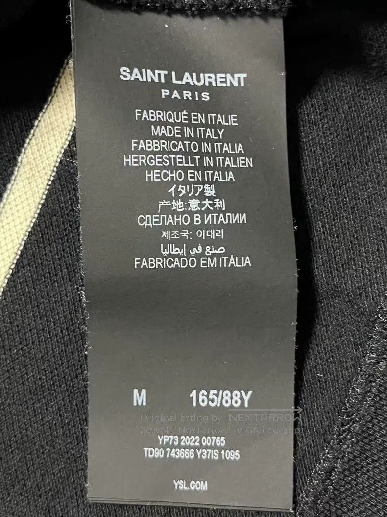 Saint Laurent Paris Saint Laurent Paris Black Striped Contrast Polo Shirt Size M / US 6-8 / IT 42-44 - 5 Thumbnail