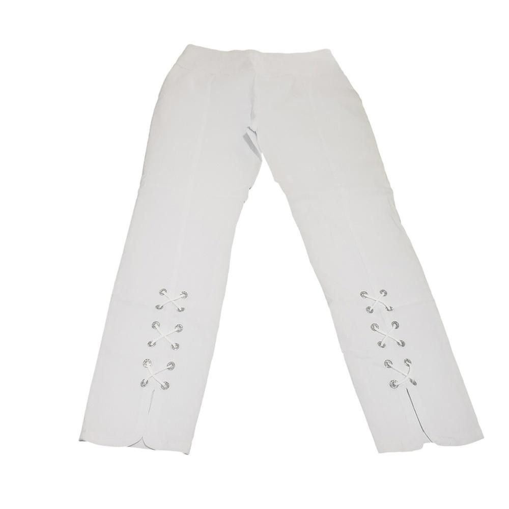 Designer Ethyl White Calf Laced White Jeans 8 Size 30" / US 8 / IT 44 - 4 Thumbnail