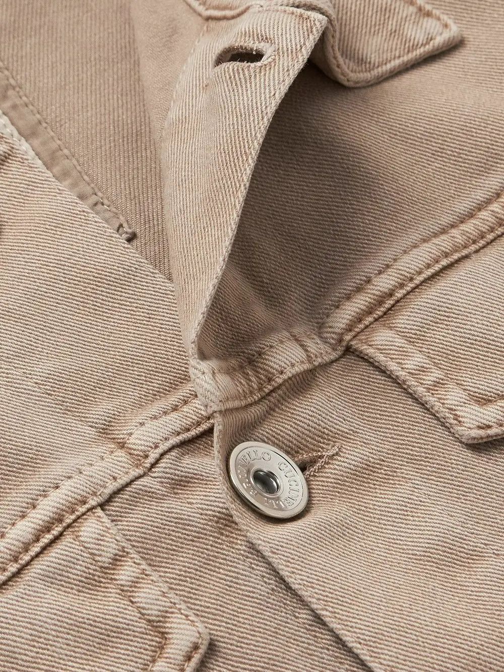 Brunello Cucinelli o1mle0725 Denim Jacket in Neutrals Size US L / EU 52-54 / 3 - 5 Thumbnail