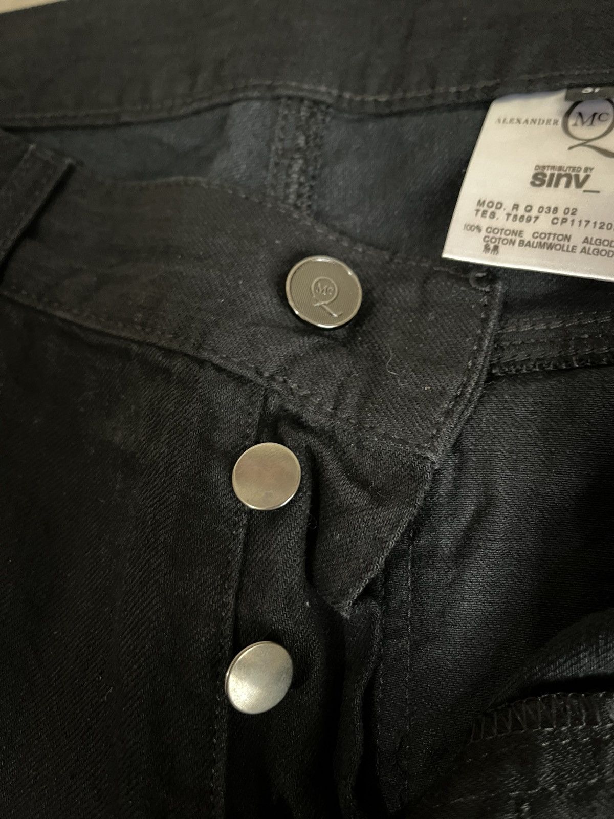 Alexander McQueen Alexander McQueen Skull Embroidered Jeans – Black Size 31 Size US 31 - 7 Thumbnail