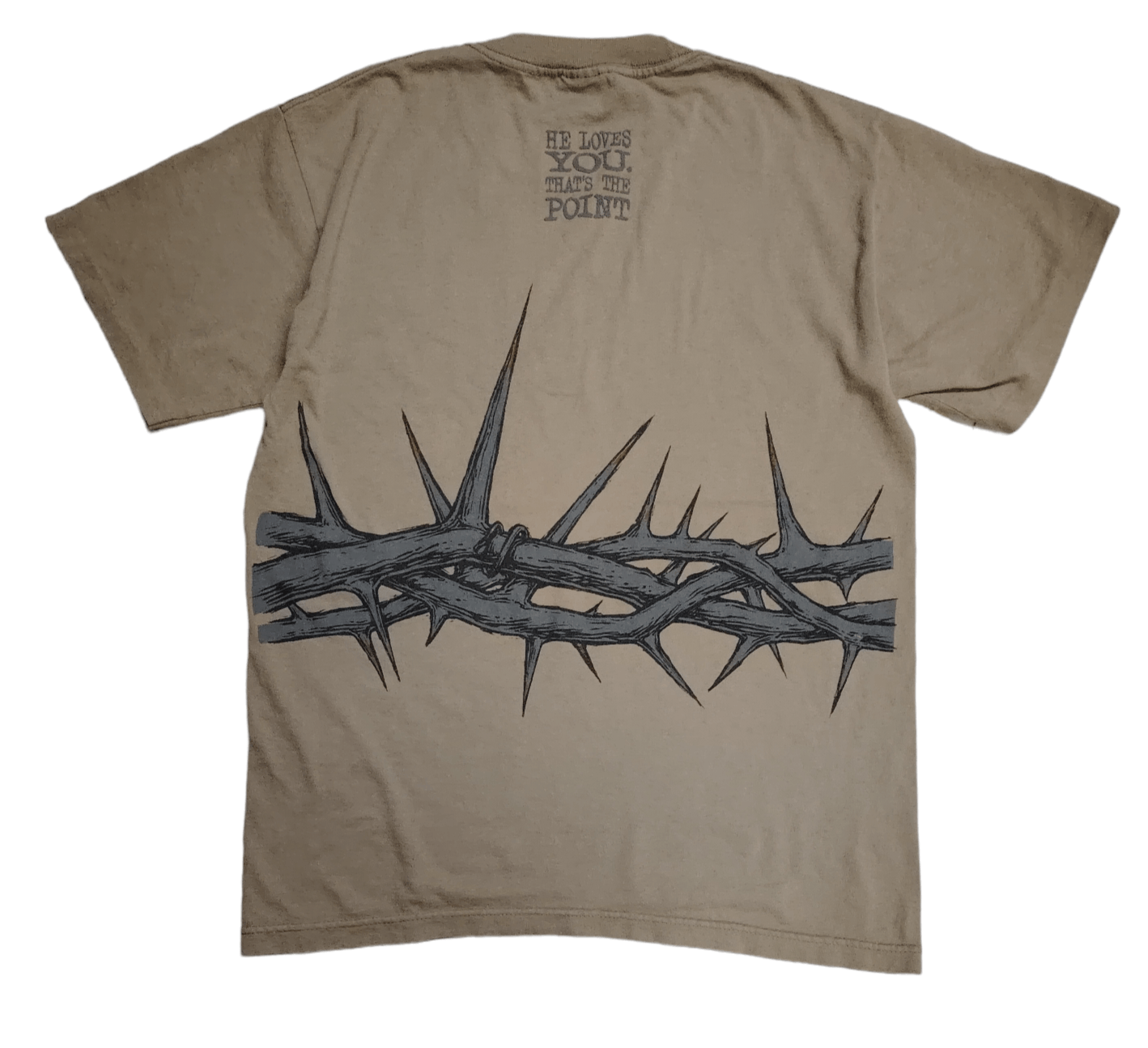 Designer × Vintage VTG Jesus Shirt XL 90s Christ Wrap Around Thorn Crown Size US L / EU 52-54 / 3 - 2 Thumbnail