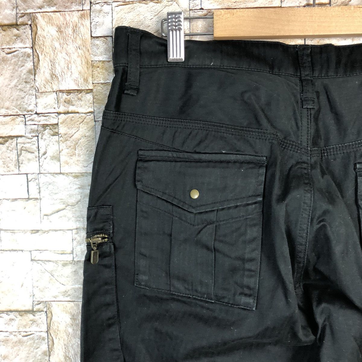 Japanese Brand Klein Plus Black Cargo Multipocket Pants #A732 Size US 31 - 16 Thumbnail