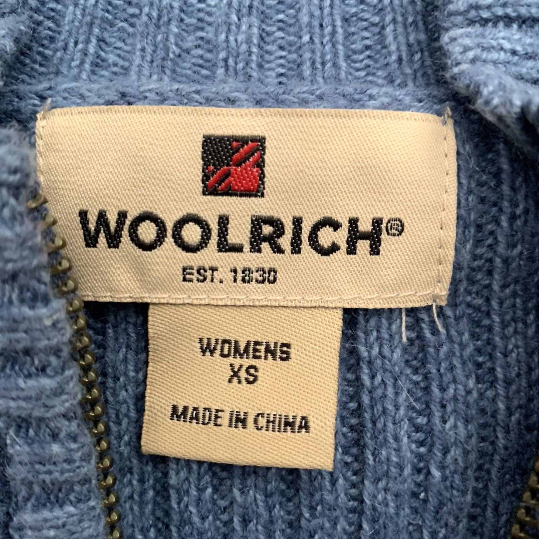 Vintage VINTAGE Woolrich Half Zip Sweater Womens XS Blueberry Blue Ribbed Ramie/Cotton Pullover Size XS / US 0-2 / IT 36-38 - 2 Thumbnail
