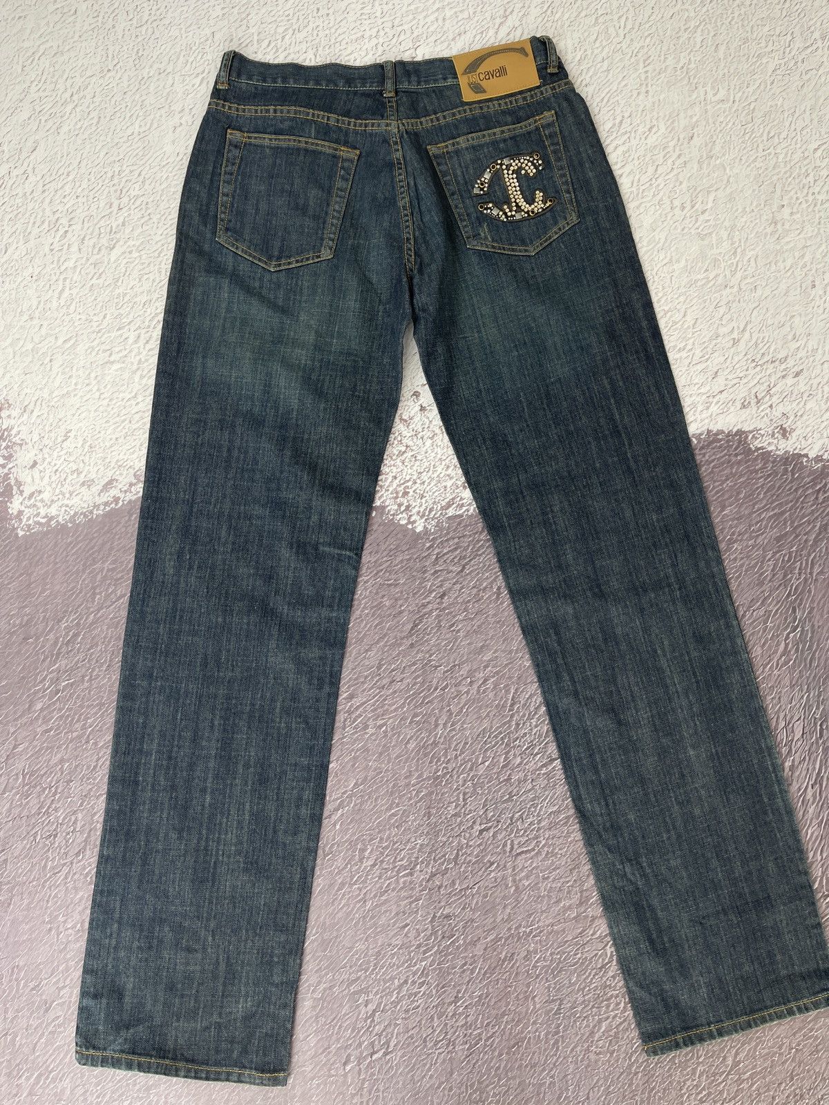 Just Cavalli Roberto Just Cavalli Crystals rhinestones logo denim jeans Size US 32 / EU 48 - 12 Thumbnail