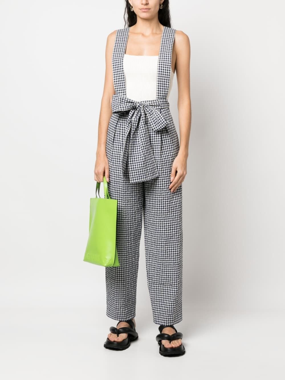 Kenzo o1y1025 Checked Overall in Navy Blue/White Size 26" / US 2 / IT 38 - 4 Thumbnail