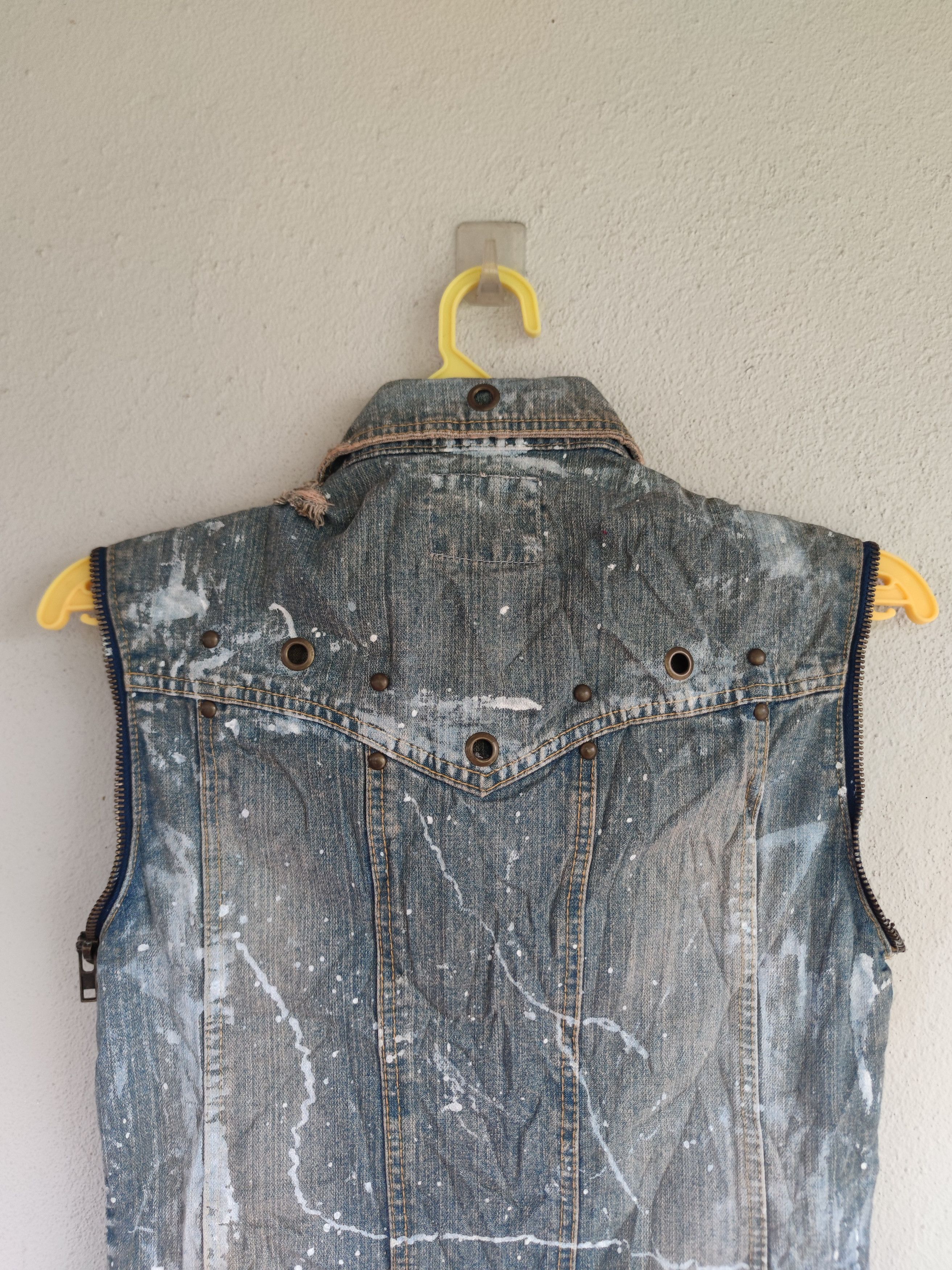 If Six Was Nine Clonedevgru Distressed Design Denim Vest Size US L / EU 52-54 / 3 - 2 Thumbnail