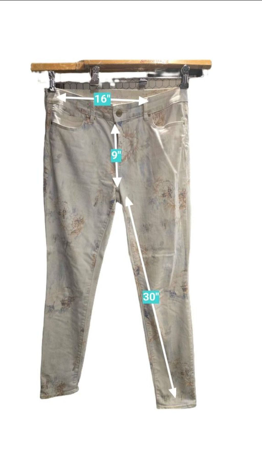 Chicos Women's Chico's Platinum Jegging Size 0=4 White Floral Print Size 26" / US 2 / IT 38 - 3 Thumbnail