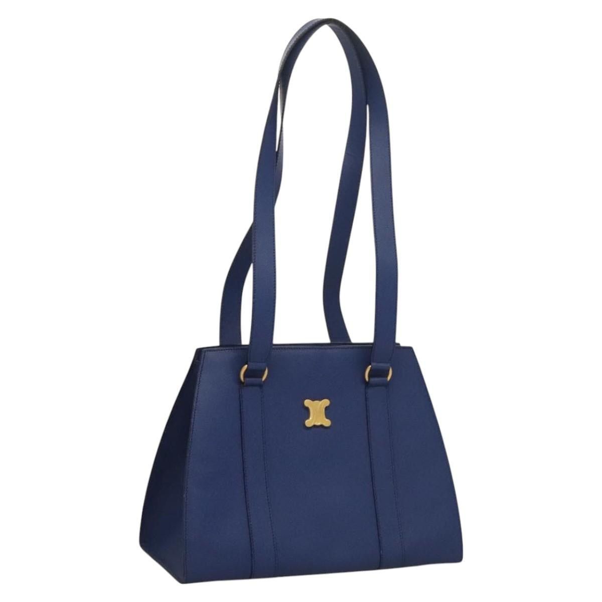 Celine CELINE Shoulder Bag Leather Blue Gold Size ONE SIZE - 1 Thumbnail