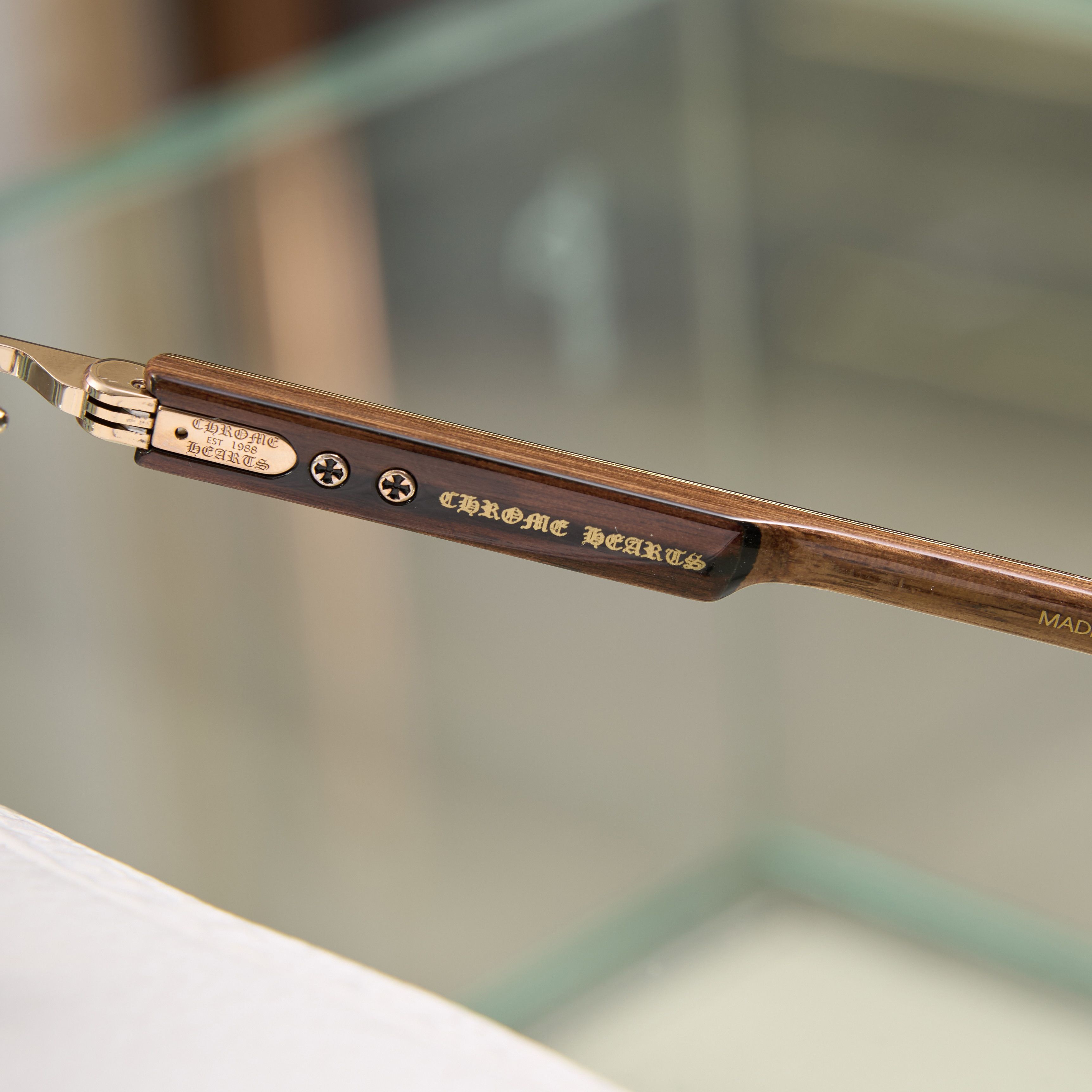 Chrome Hearts CHROME HEARTS DEEP II Gold Plated/Wood Ebony Walnut Ebony-PV Size ONE SIZE - 4 Thumbnail