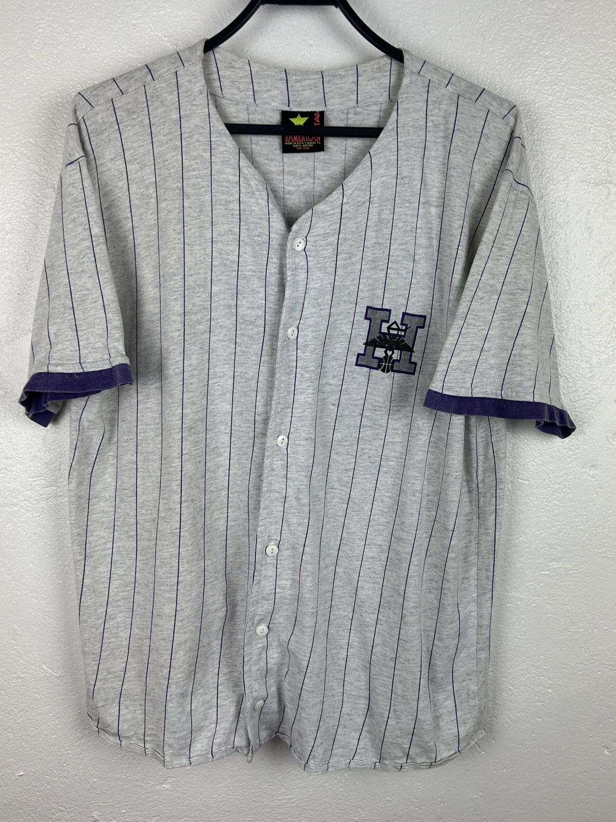 NBA 90s Vintage Charlotte Hornets NBA Baseball Style Shirt Size US L / EU 52-54 / 3 - 4 Thumbnail