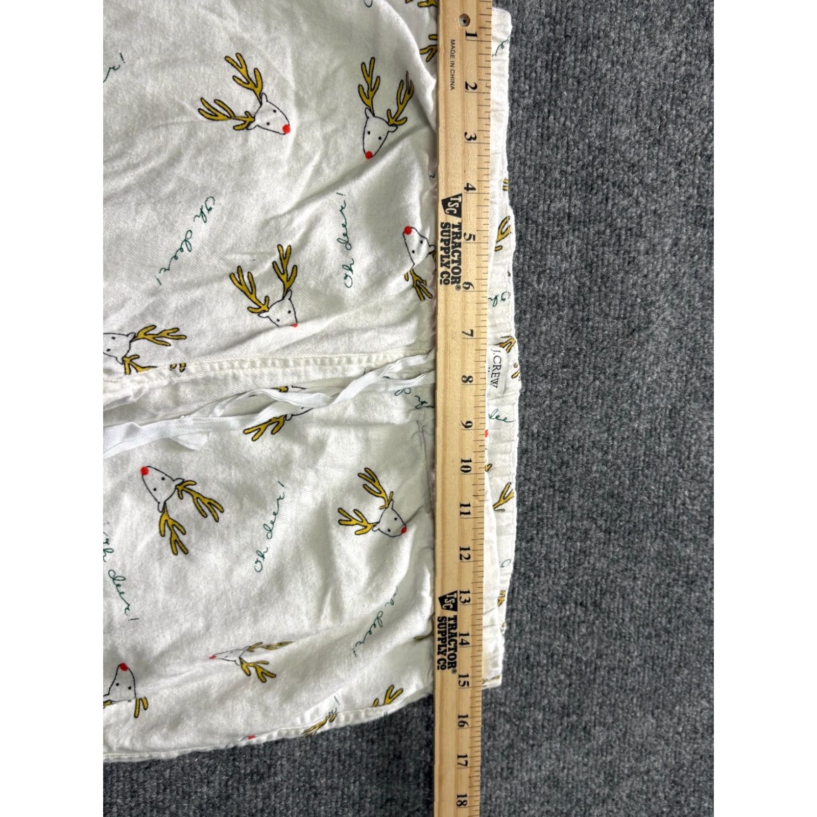 J.Crew J. Crew Pajama Bottoms Womens Small White PJ Pants Christmas "Oh Deer" Rein Deer Size 28" / US 6 / IT 42 - 4 Thumbnail