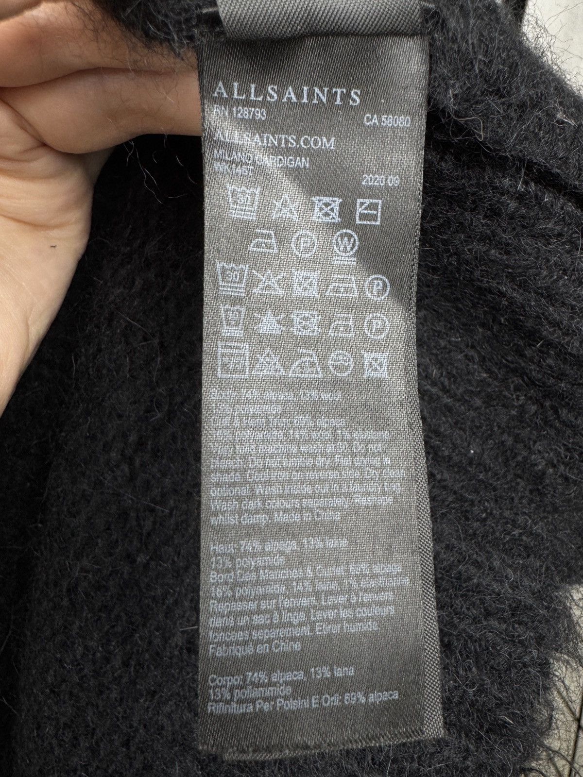 Allsaints AllSaints Milano Alpaca Blend Cardigan Black Long Size XS / US 0-2 / IT 36-38 - 13 Thumbnail