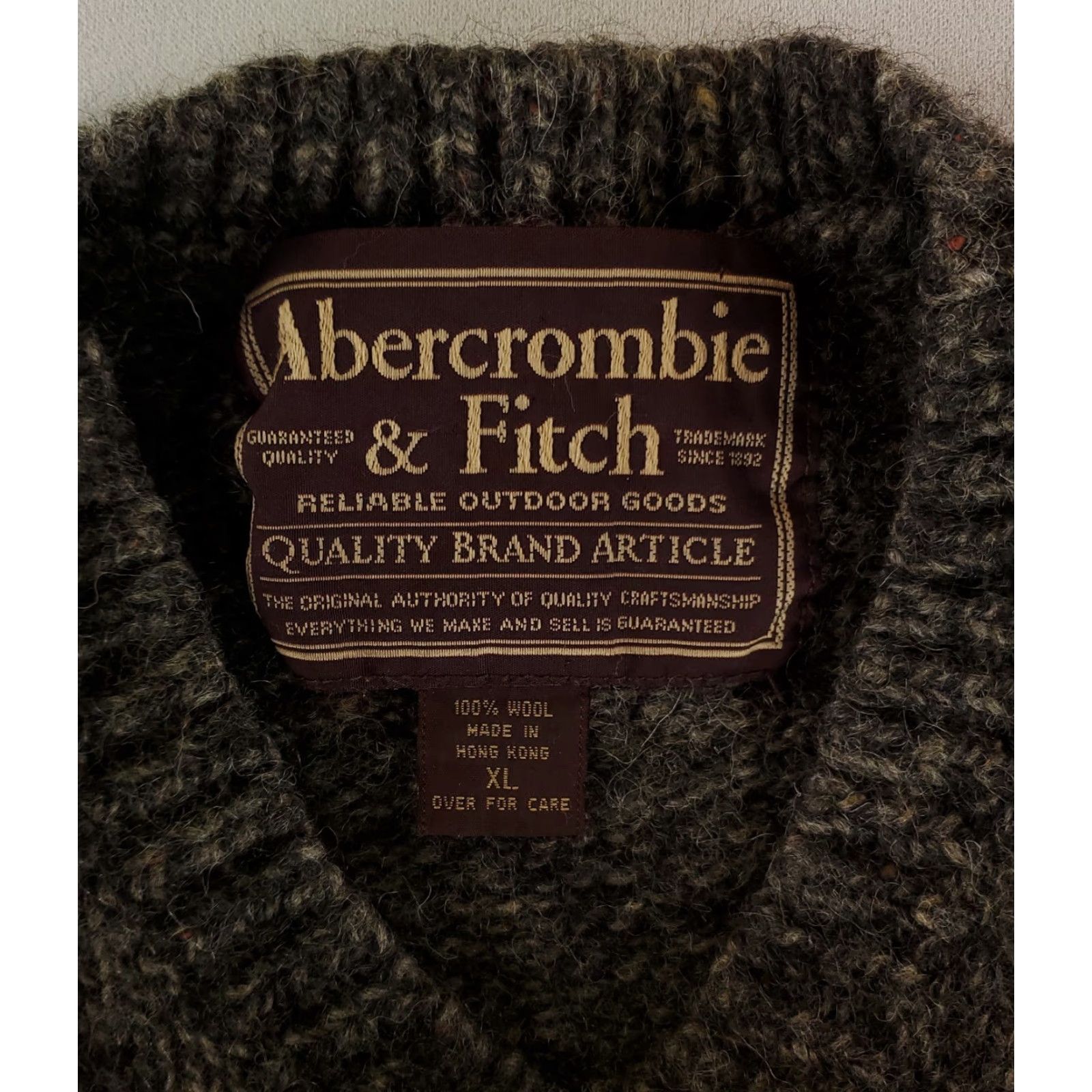 Abercrombie & Fitch VINTAGE Abercrombie & Fitch Sweater Mens XL 100% Wool Brown Striped V Neck Sweatshirt Pullover Size US XL / EU 56 / 4 - 2 Thumbnail