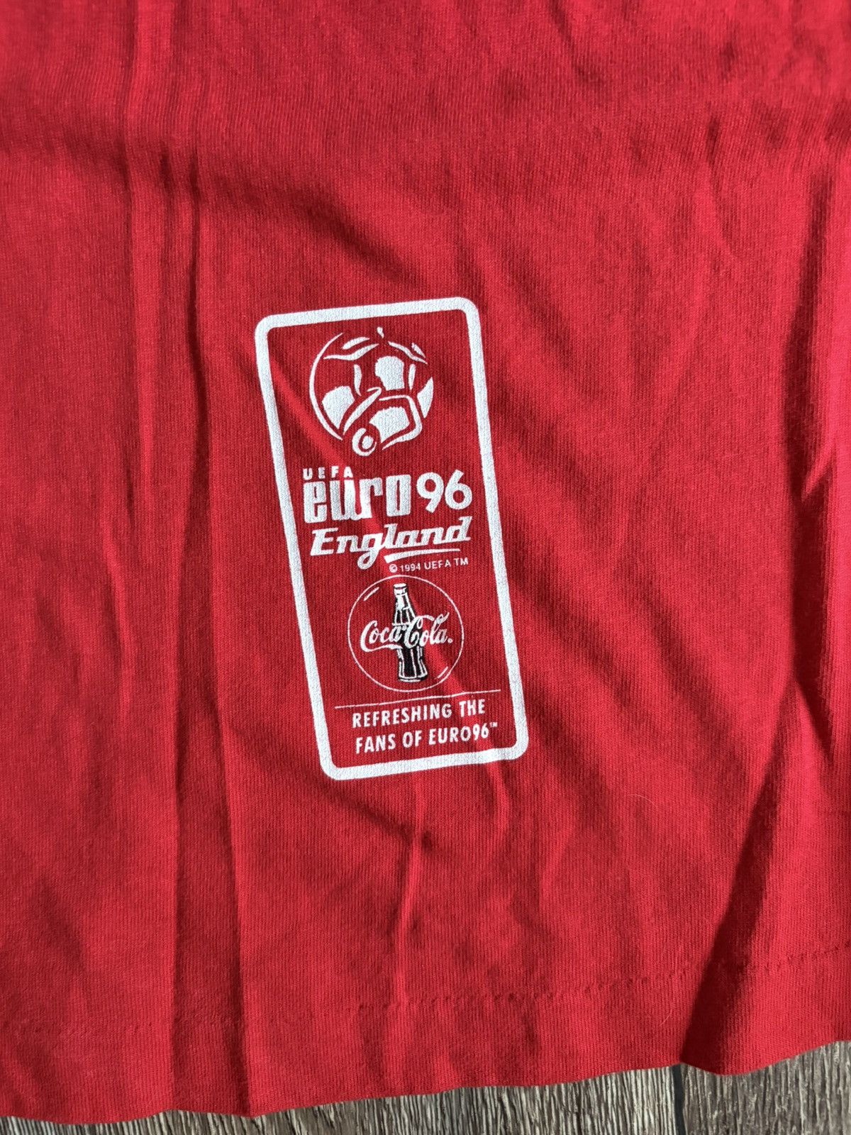 Coca Cola Vintage Coca Cola Promo Euro 1996 Football Single Stitch Tee Size US L / EU 52-54 / 3 - 4 Thumbnail