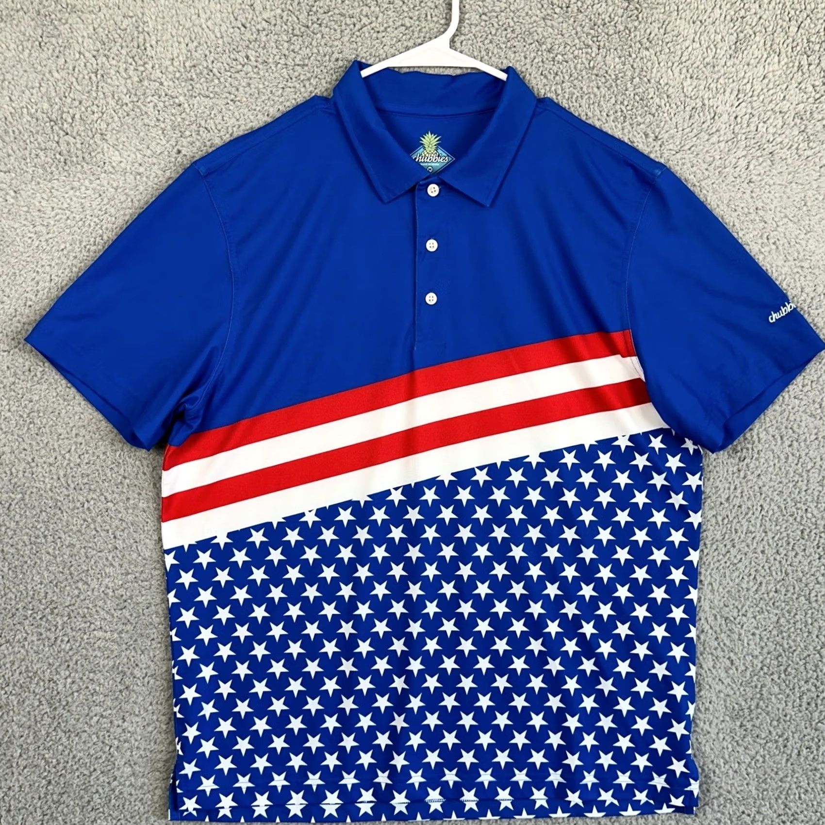 Chubbies Chubbies Golf Polo Shirt Mens Medium Blue America USA Freedom Short Sleeve Rugby Shirt Polo Athletic Breathable Lightweight" Size US M / EU 48-50 / 2 - 3 Thumbnail