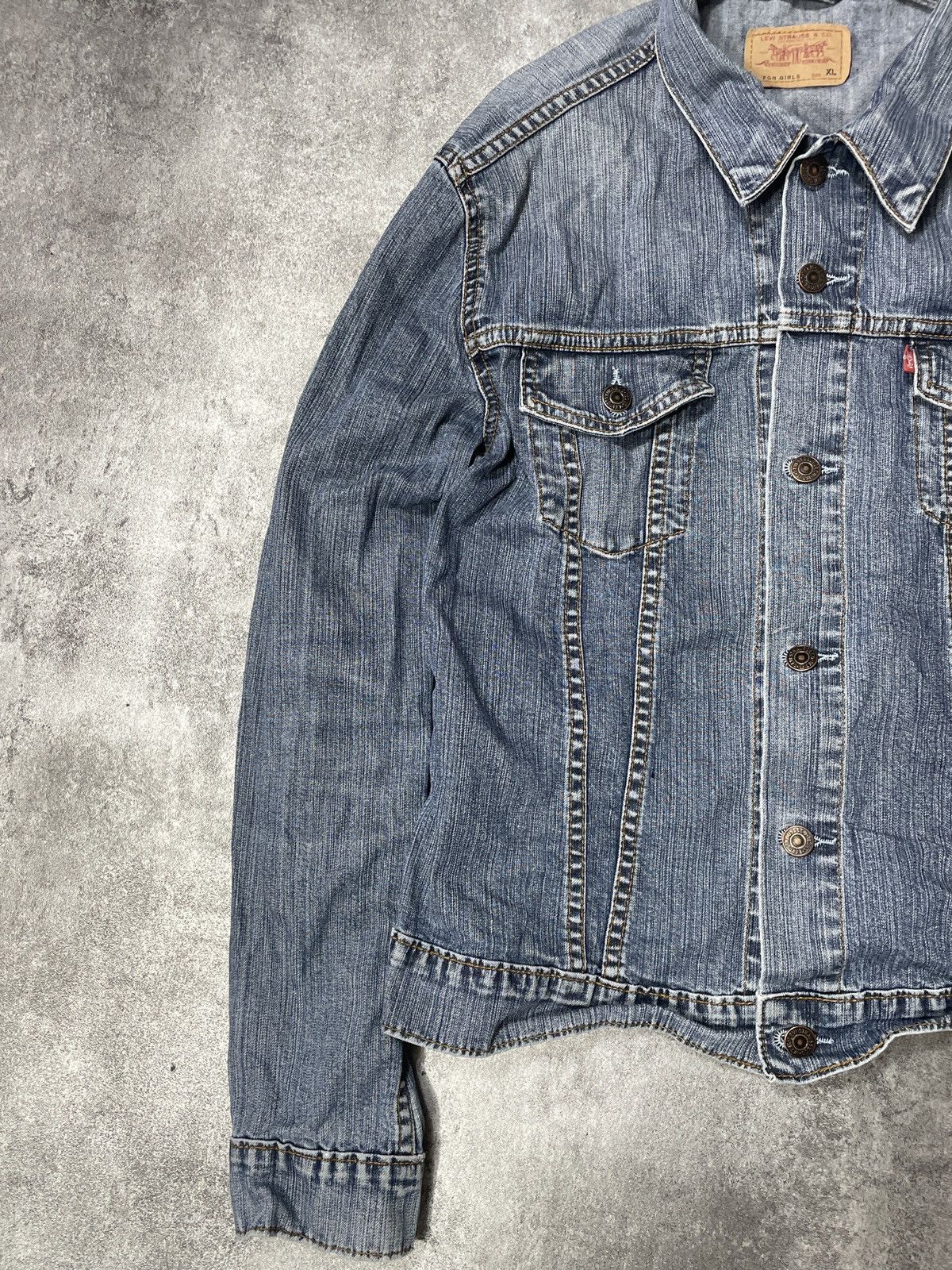 Levi's 🔥Offers🔥Levis Vintage Y2K Denim Jacket Solid Rare Size XS / US 0-2 / IT 36-38 - 9 Thumbnail