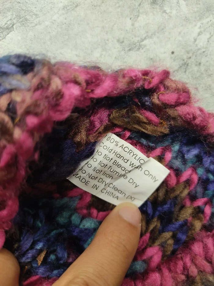 Japanese Brand Vintage Knit Wool Multicolour Beanie Hat Size ONE SIZE - 3 Thumbnail