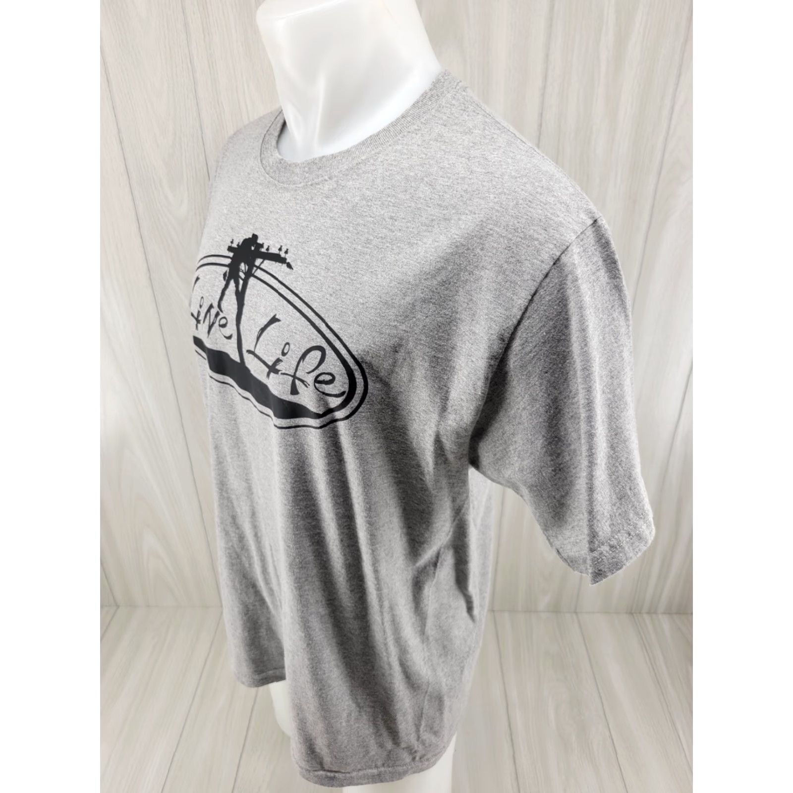 Jerzees JERZEES Line Life T Shirt Men’s Large Short Sleeve Gray Crew Neck Cotton Vintage No Size US L / EU 52-54 / 3 - 4 Thumbnail