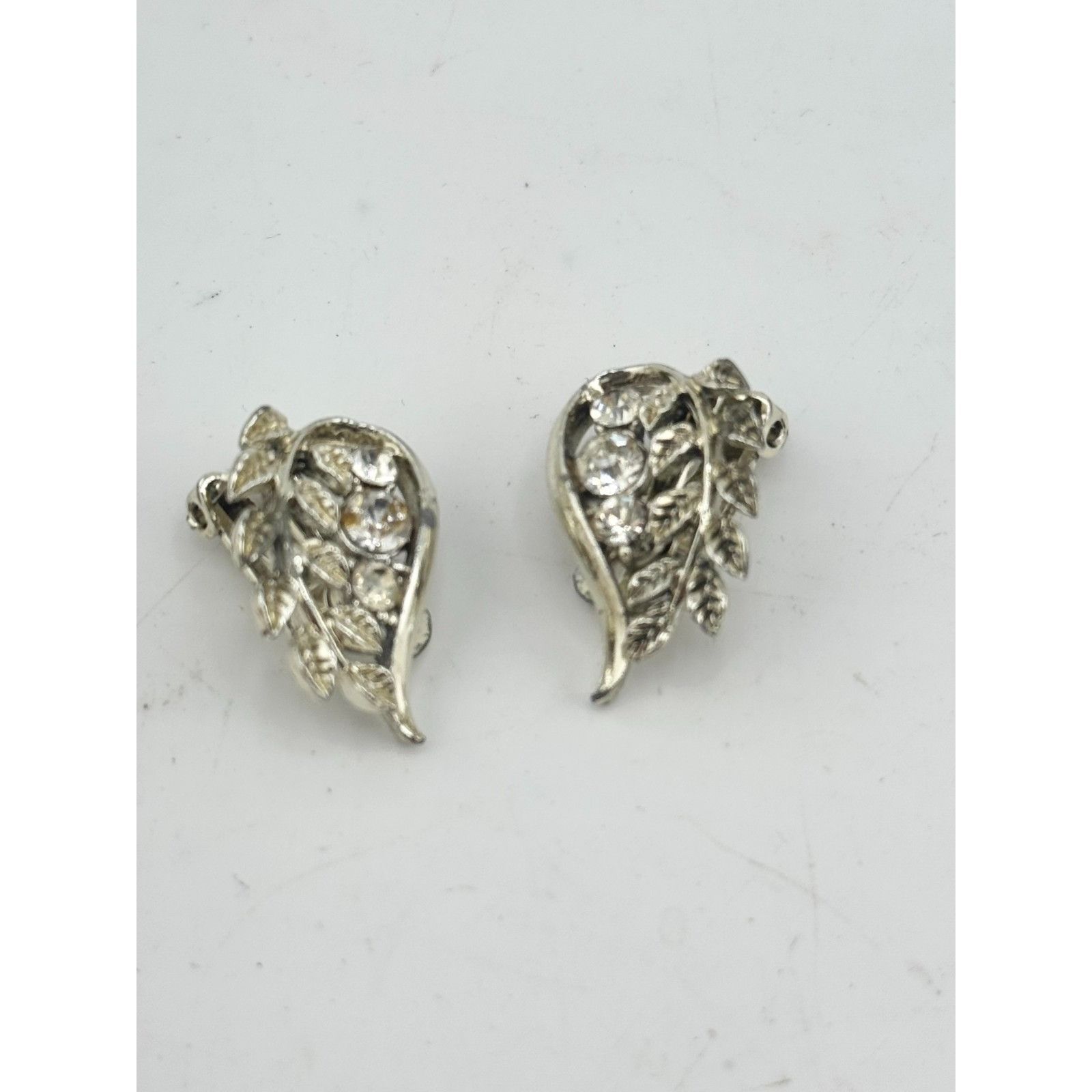 Vintage Vintage rhinestone leaf earrings Size ONE SIZE - 3 Thumbnail