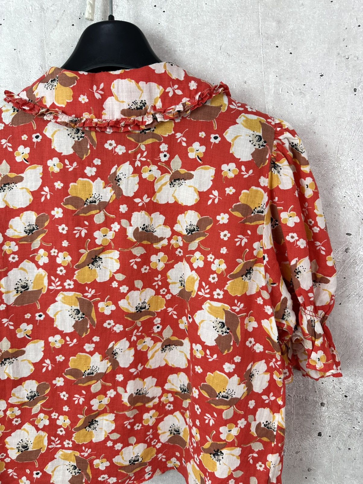 & Other Stories Other Stories Ramie Floral Button-up Red 3/4 Sleeve Shirt Size S / US 4 / IT 40 - 7 Thumbnail