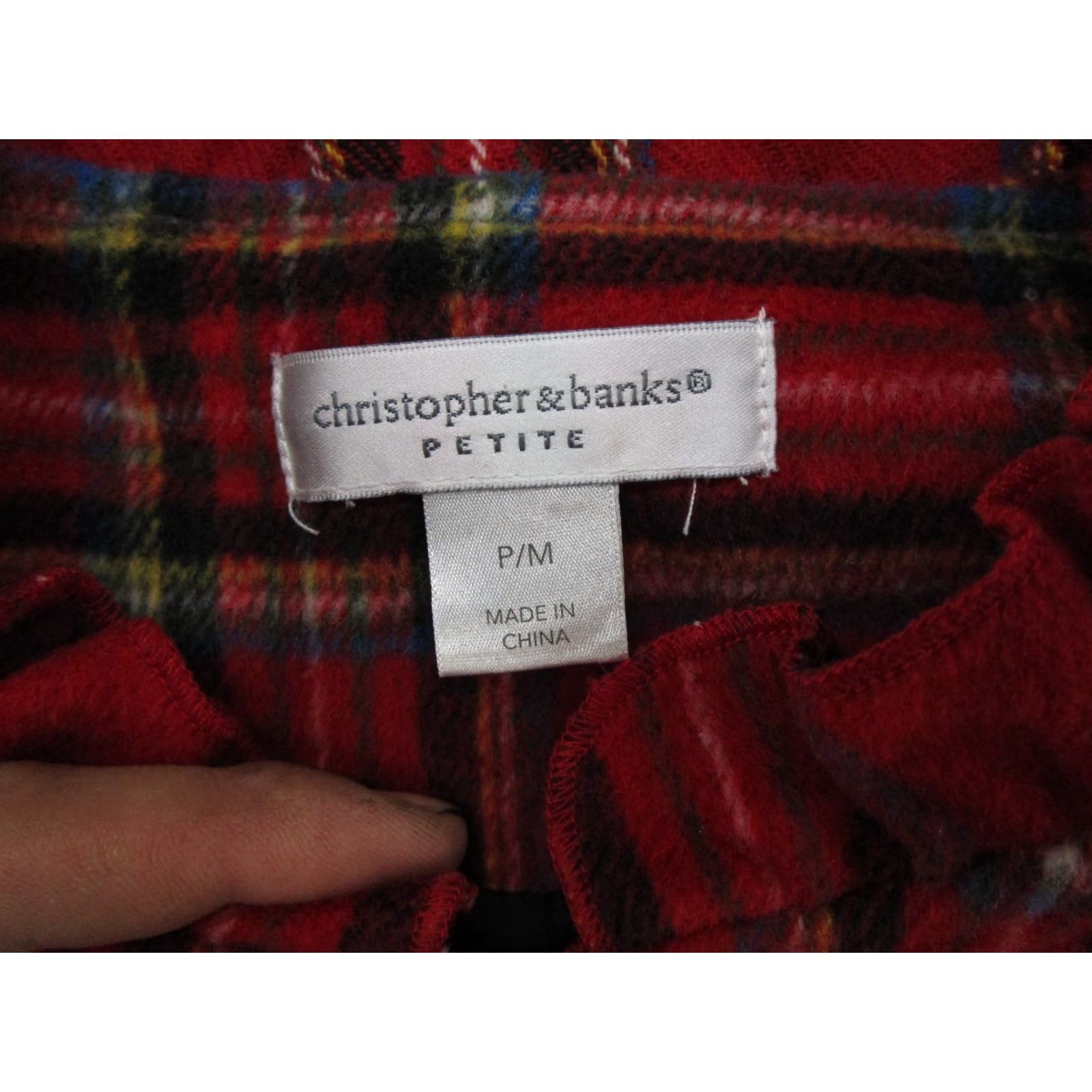 Vintage CHRISTOPHER BANKS Women’s Jacket Size Petite M 90s Plaid Wool Blend Full Zip Size M / US 6-8 / IT 42-44 - 2 Thumbnail